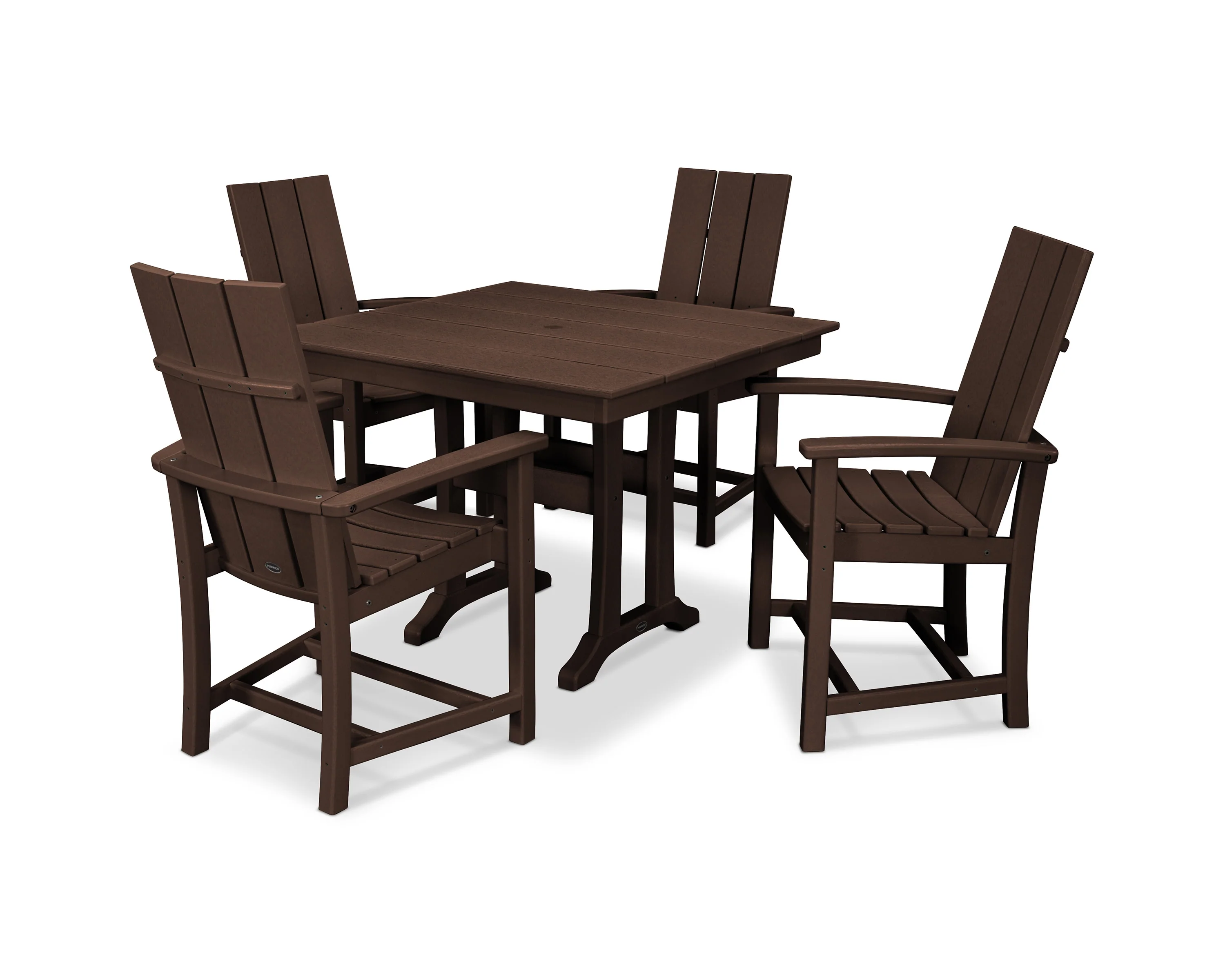 Modern Adirondack 5-Piece Farmhouse Trestle Dining Set - Image 4