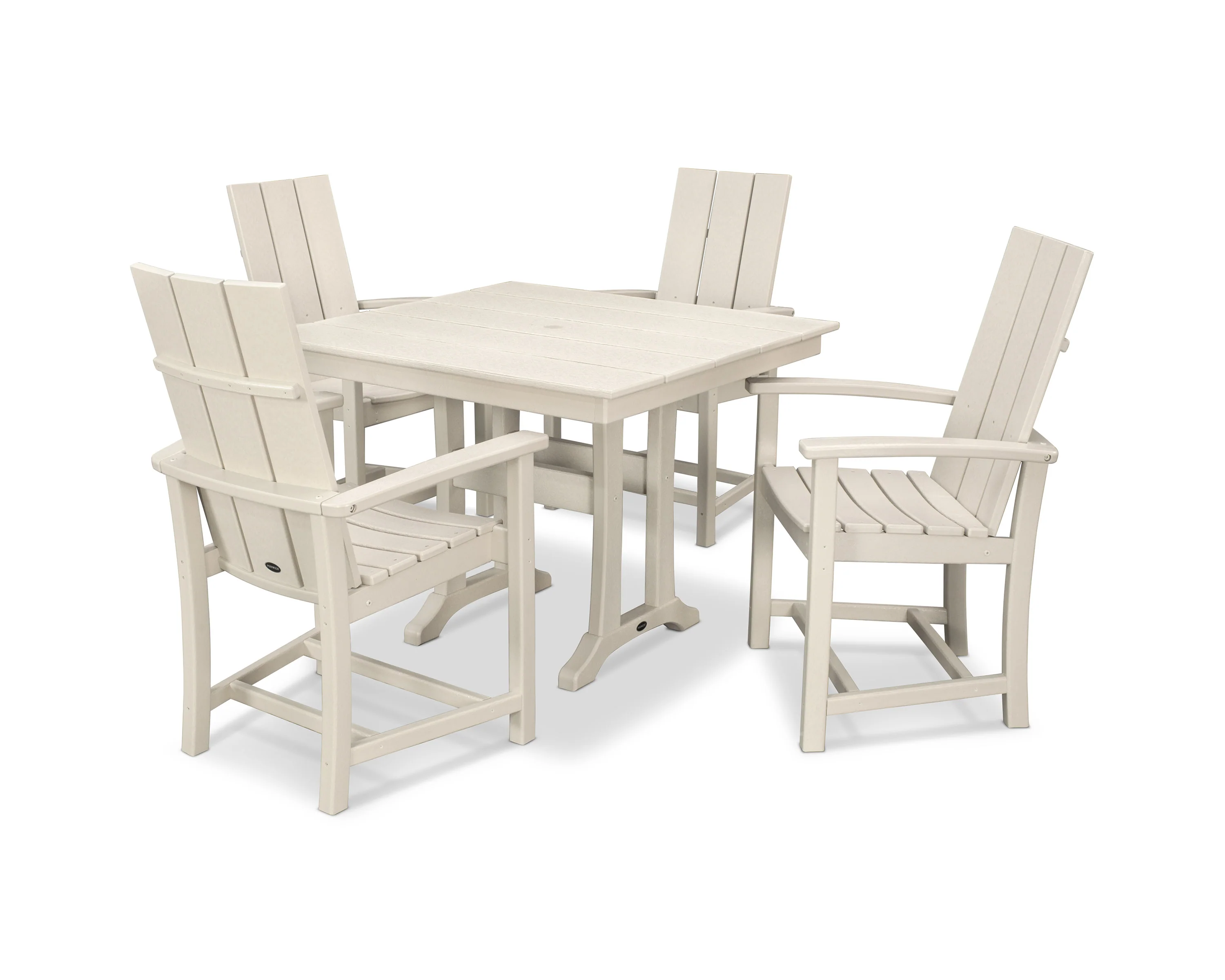 Modern Adirondack 5-Piece Farmhouse Trestle Dining Set - Image 5