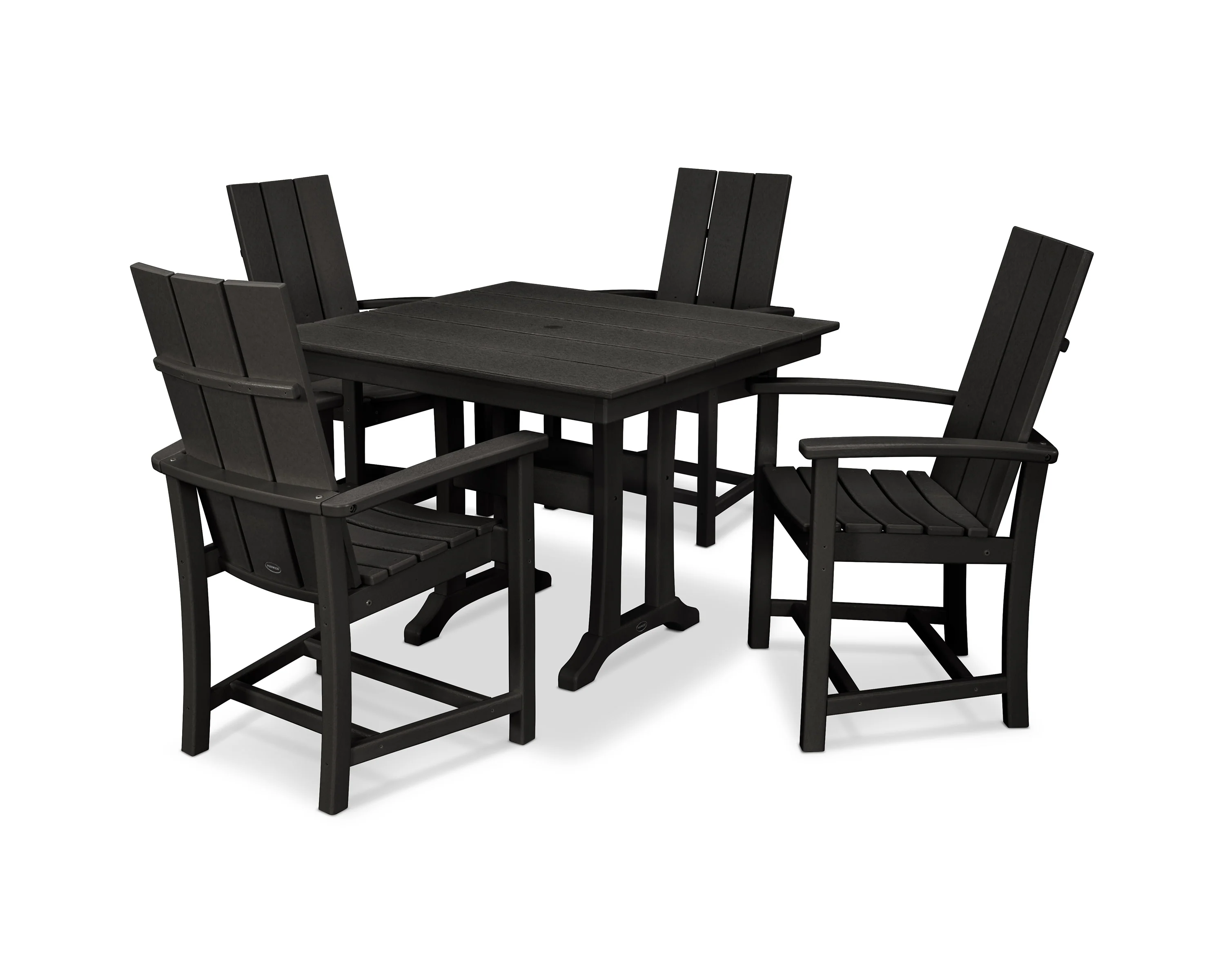 Modern Adirondack 5-Piece Farmhouse Trestle Dining Set - Image 8