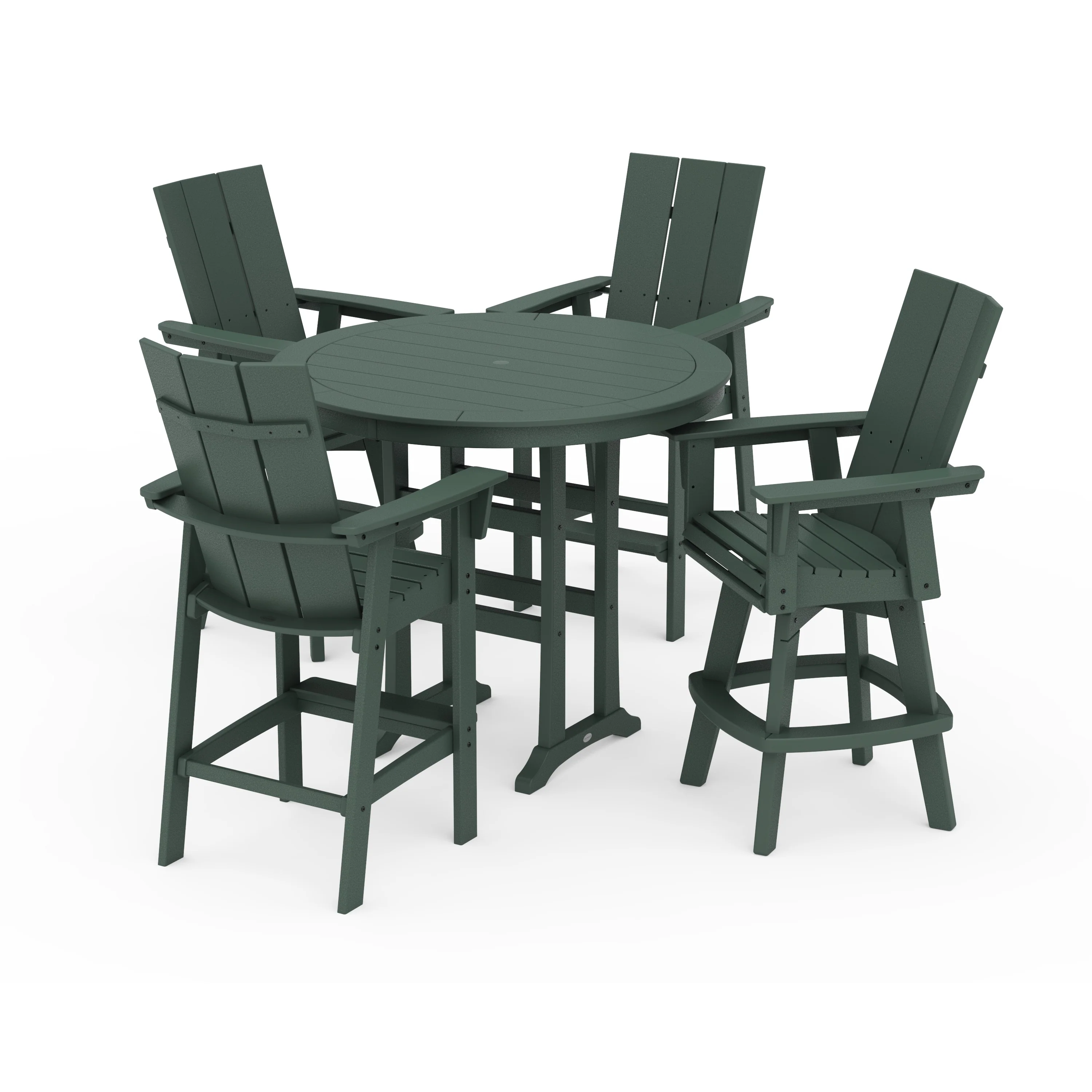 Modern Adirondack 5-Piece Nautical Trestle Round Bar Set with Swivels - Image 10