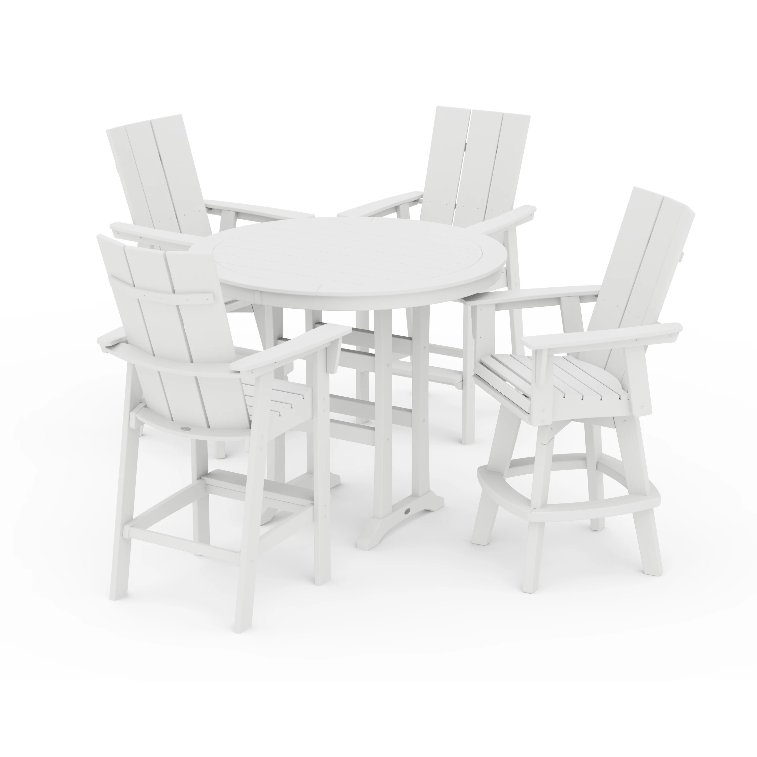 Modern Adirondack 5-Piece Nautical Trestle Round Bar Set with Swivels - Image 7