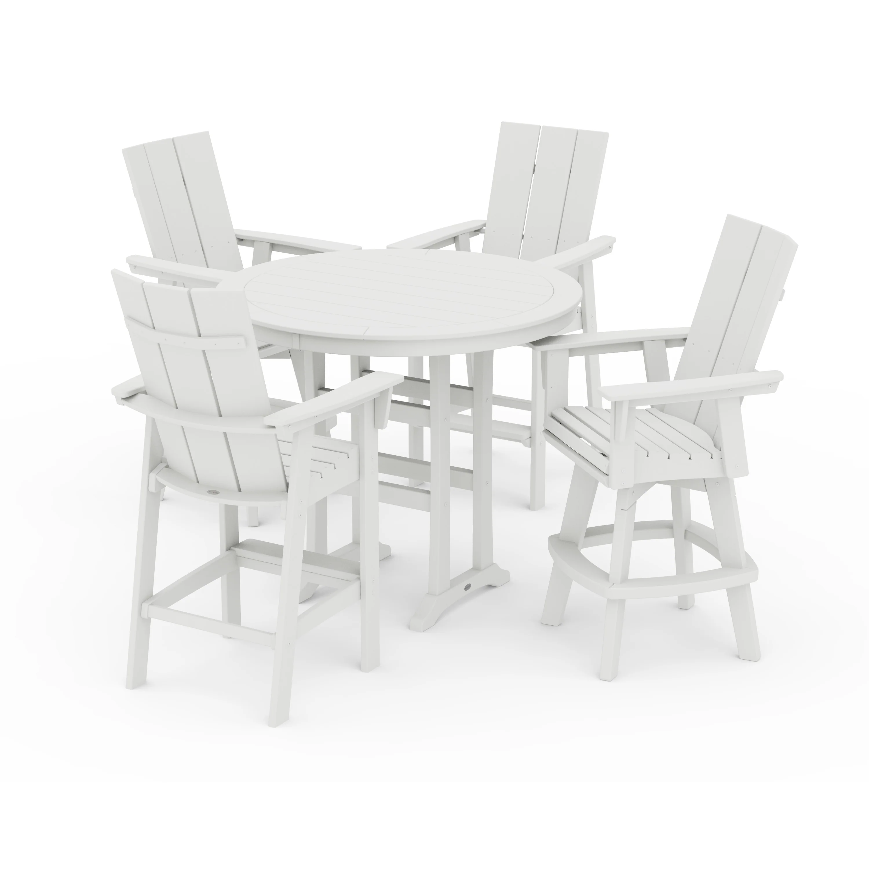 Modern Adirondack 5-Piece Nautical Trestle Round Bar Set with Swivels - Image 9