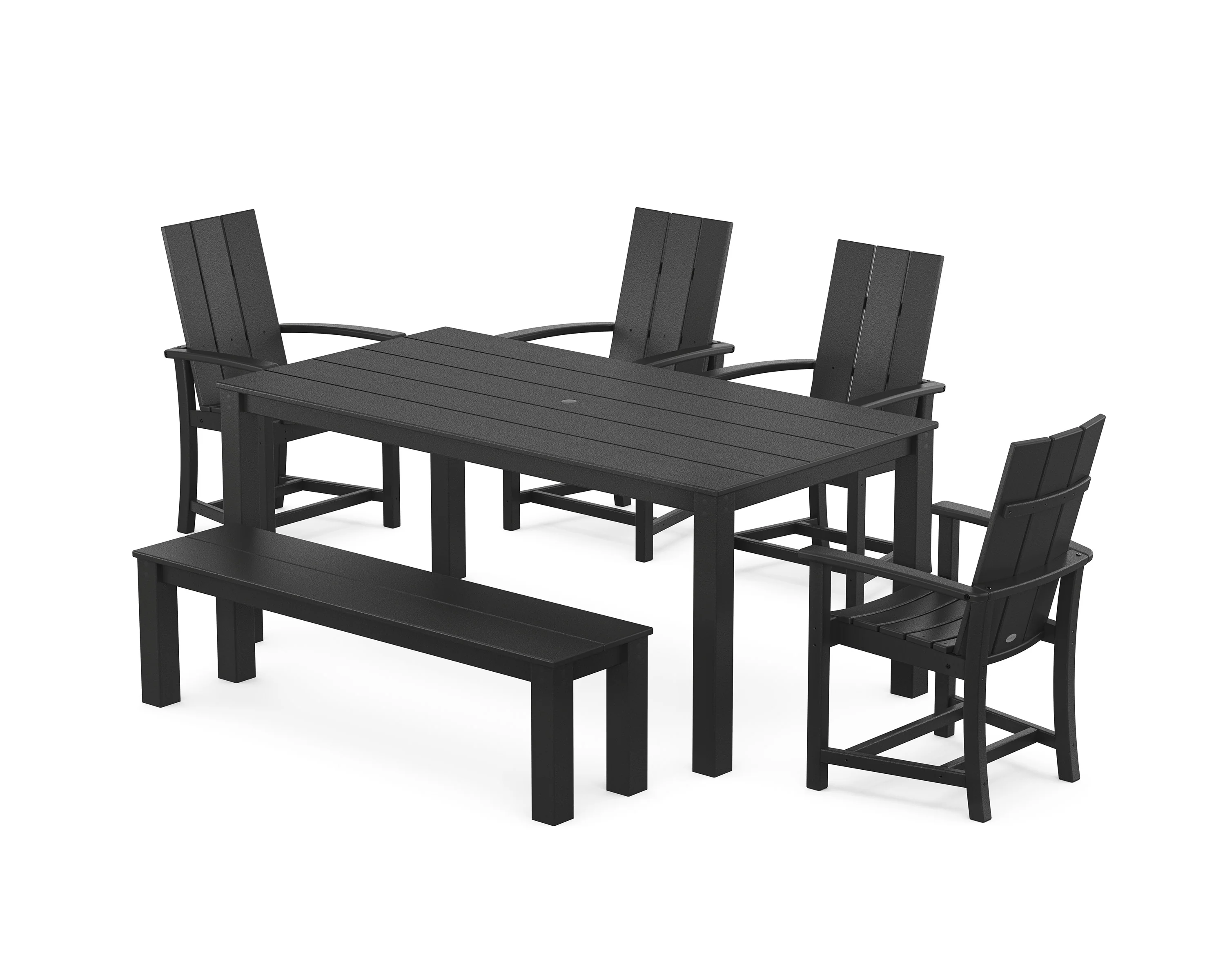 Modern Adirondack 6-Piece Parsons Dining Set with Bench - Image 6