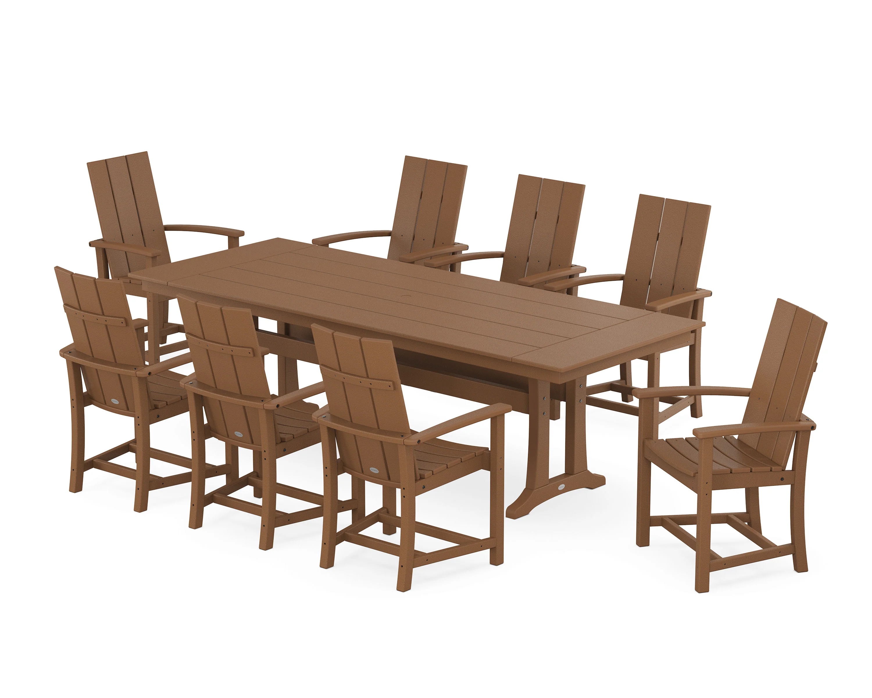 Modern Adirondack 9-Piece Farmhouse Dining Set with Trestle Legs - Image 4