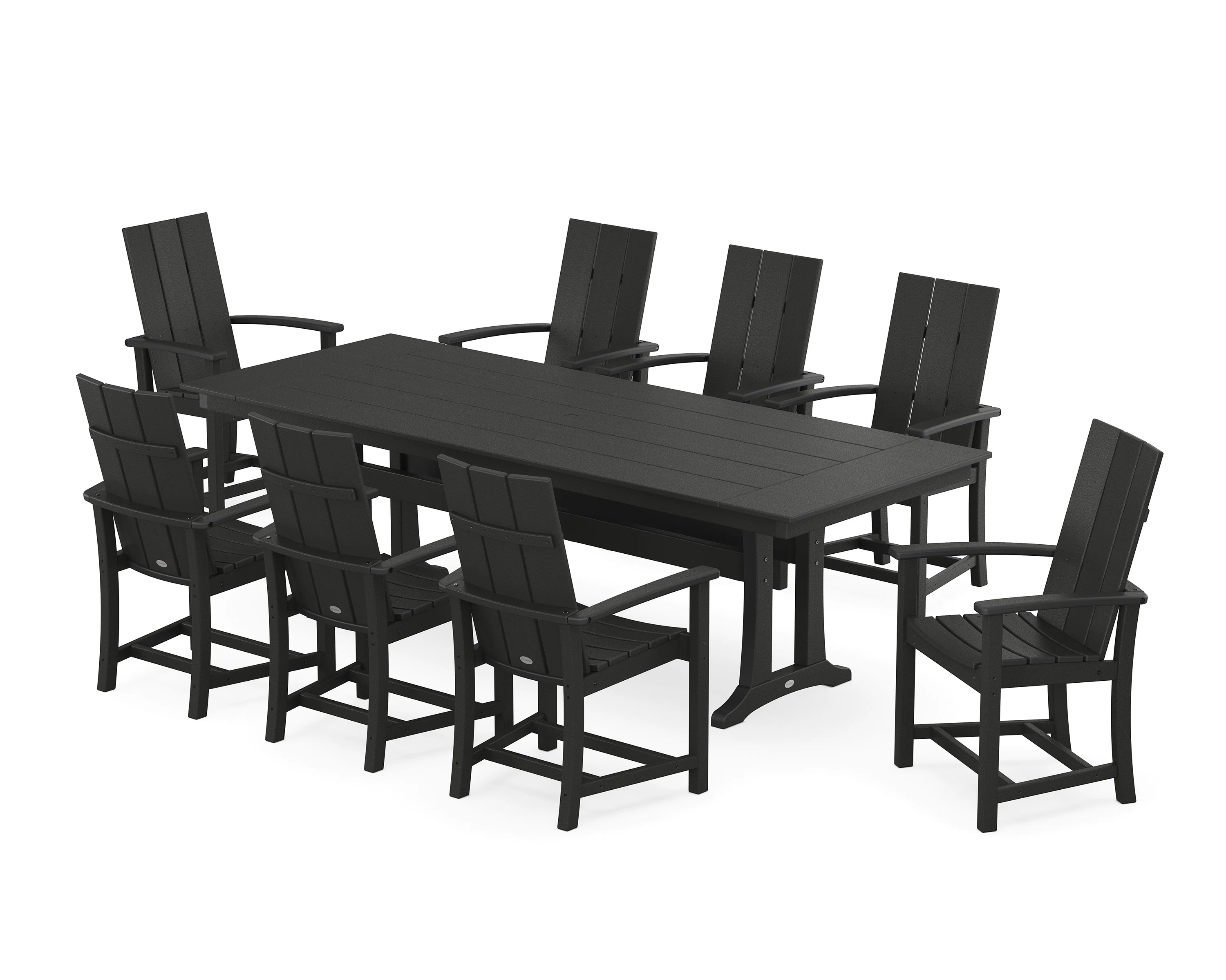 Modern Adirondack 9-Piece Farmhouse Dining Set with Trestle Legs - Image 8