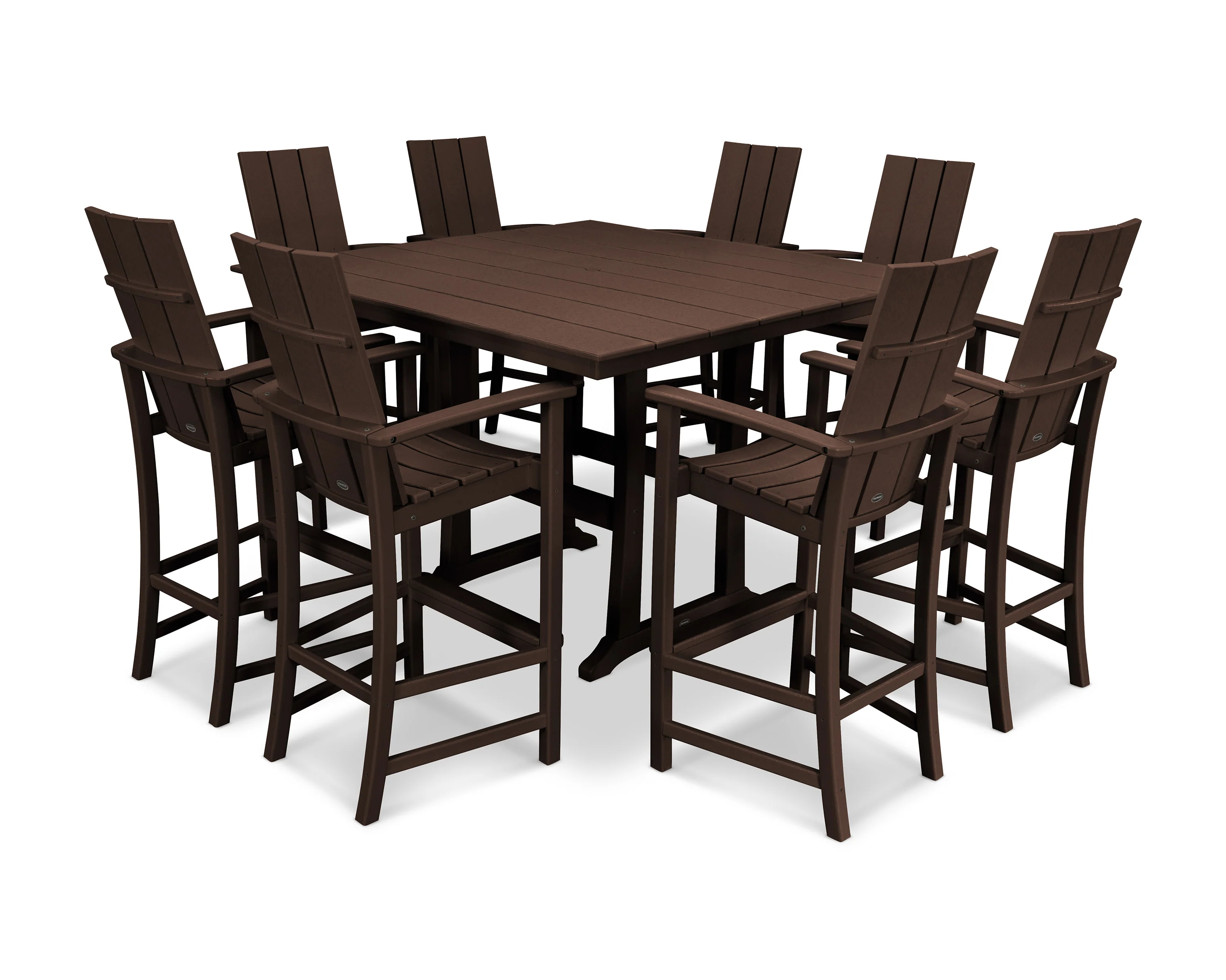 Modern Adirondack 9-Piece Farmhouse Trestle Bar Set - Image 8