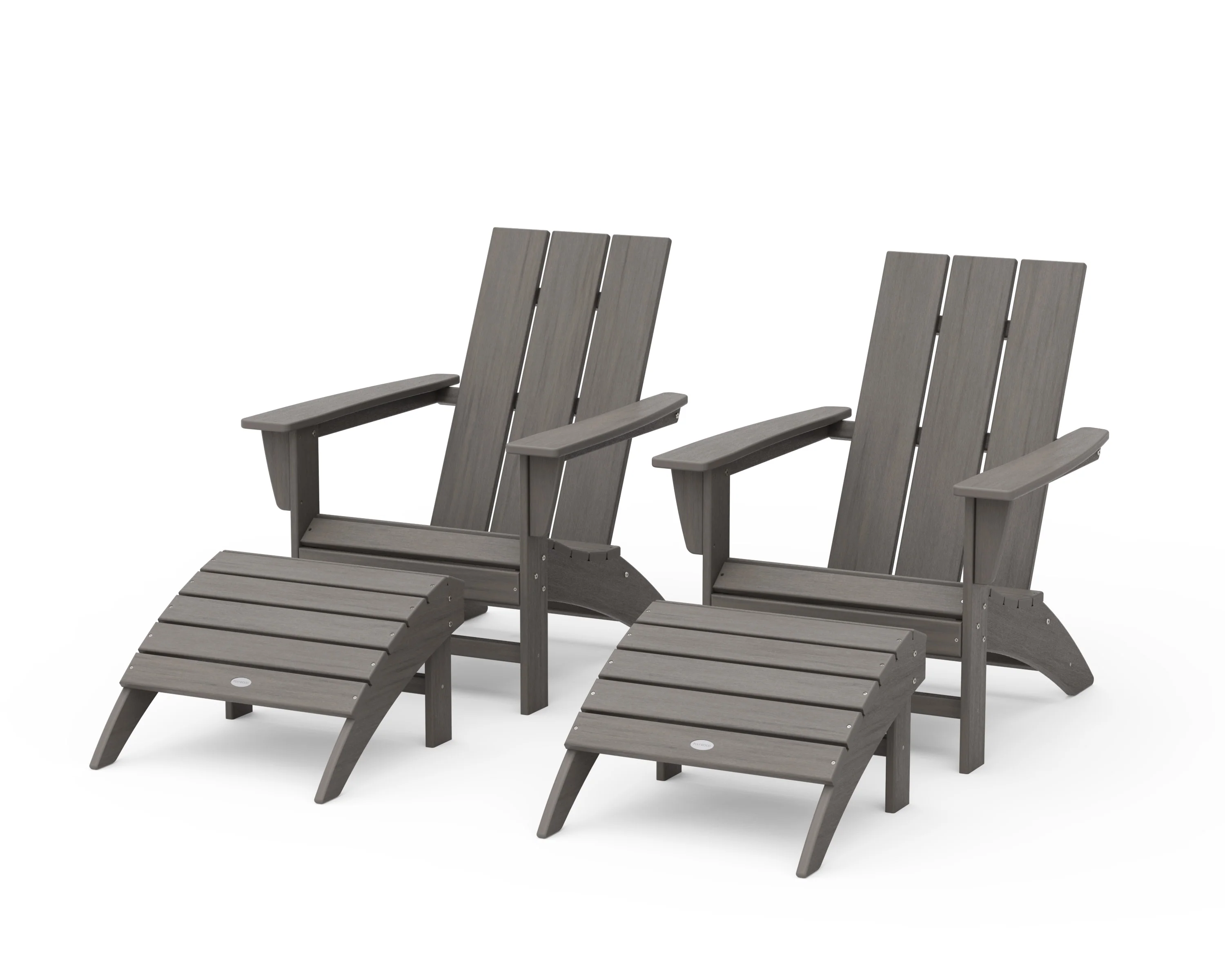 Modern Adirondack Chair 4-Piece Set with Ottomans - Image 18
