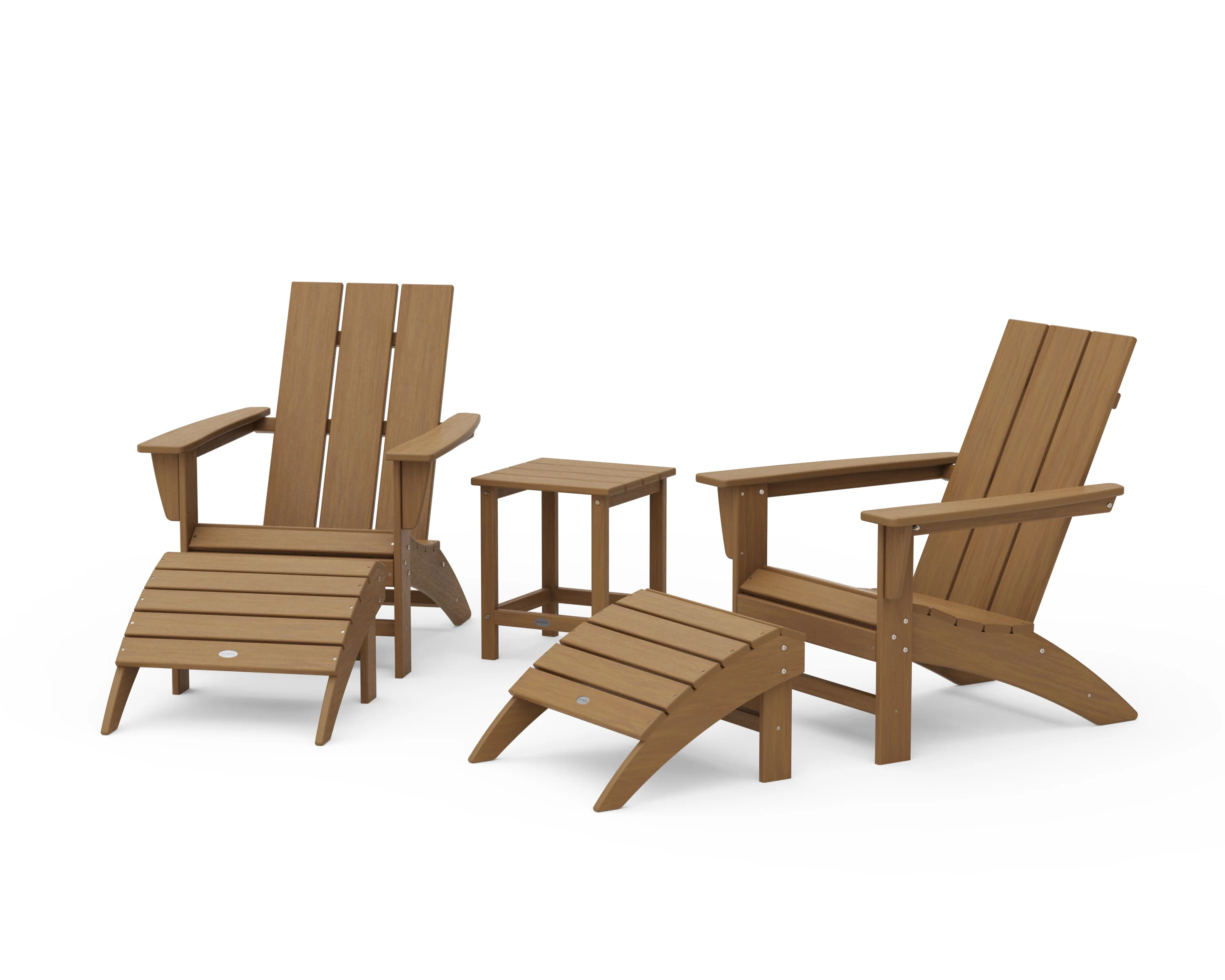 Modern Adirondack Chair 5-Piece Set with Ottomans and 18" Side Table - Image 17