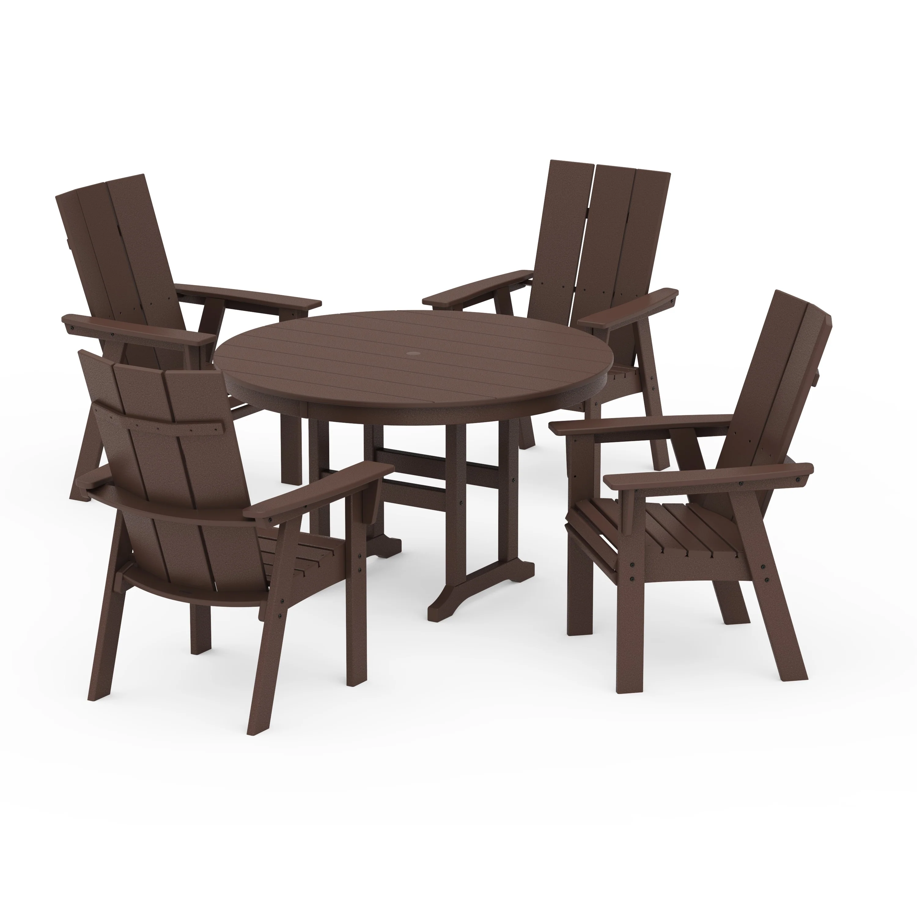 Modern Curveback Adirondack 5-Piece Round Farmhouse Dining Set - Image 6