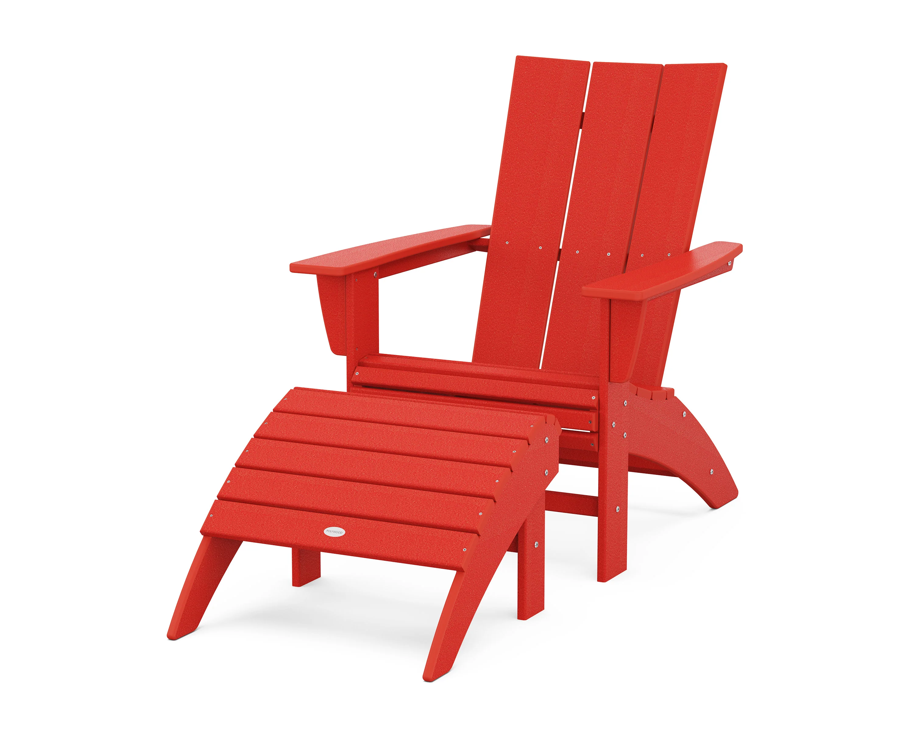 Modern Curveback Adirondack Chair 2-Piece Set with Ottoman - Image 10