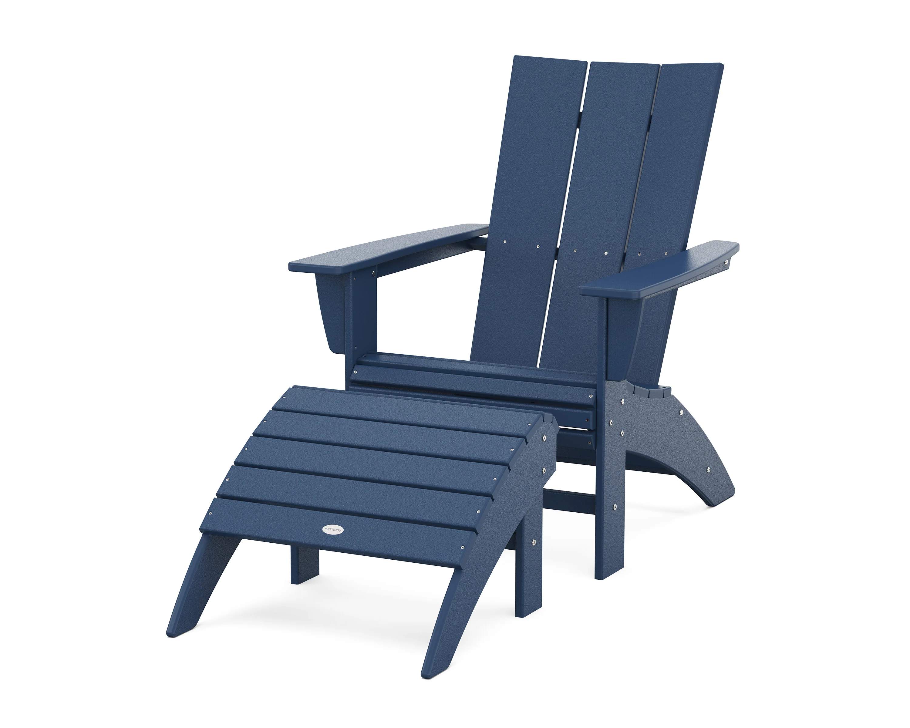 Modern Curveback Adirondack Chair 2-Piece Set with Ottoman - Image 6