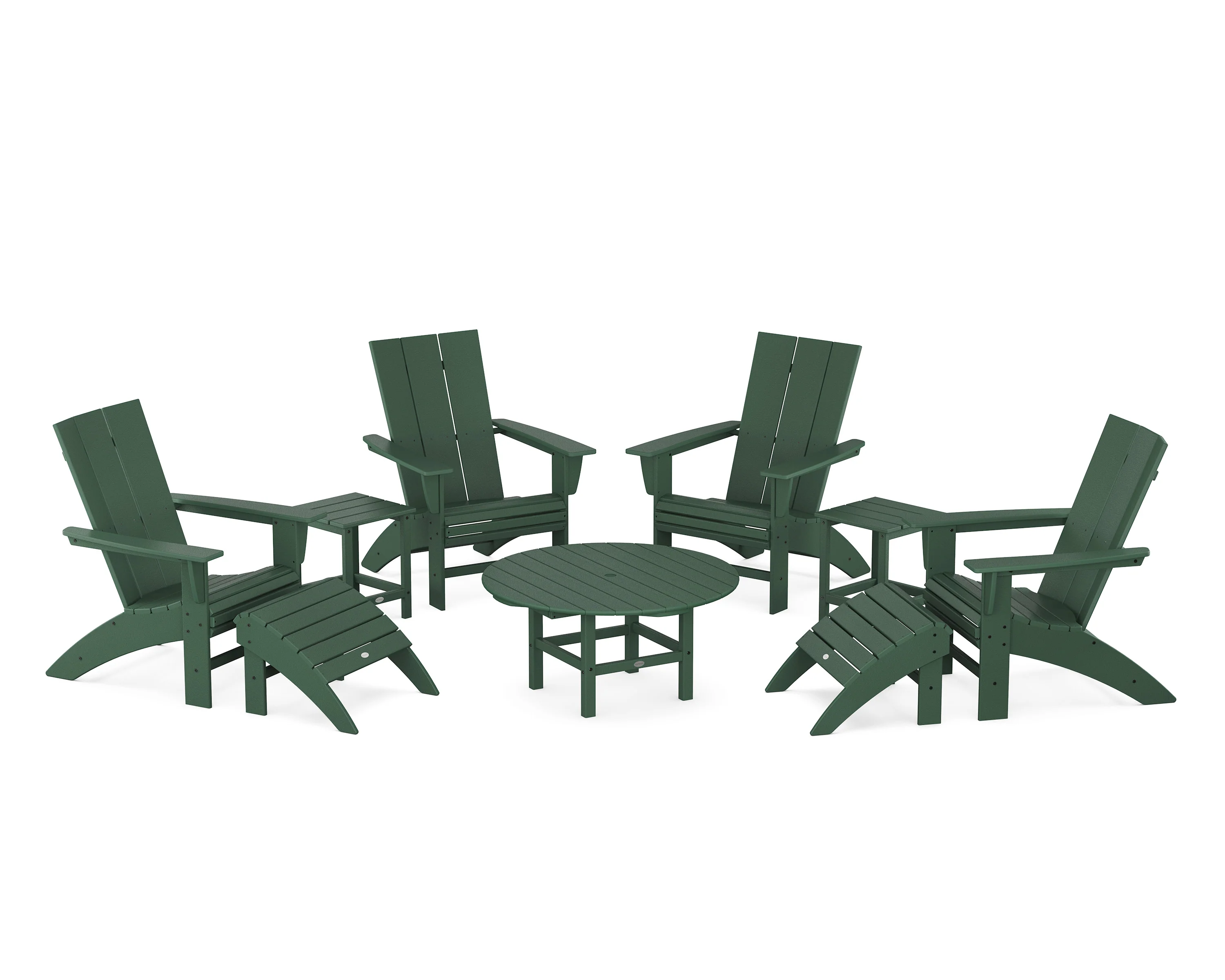 Modern Curveback Adirondack Chair 9-Piece Conversation Set - Image 10