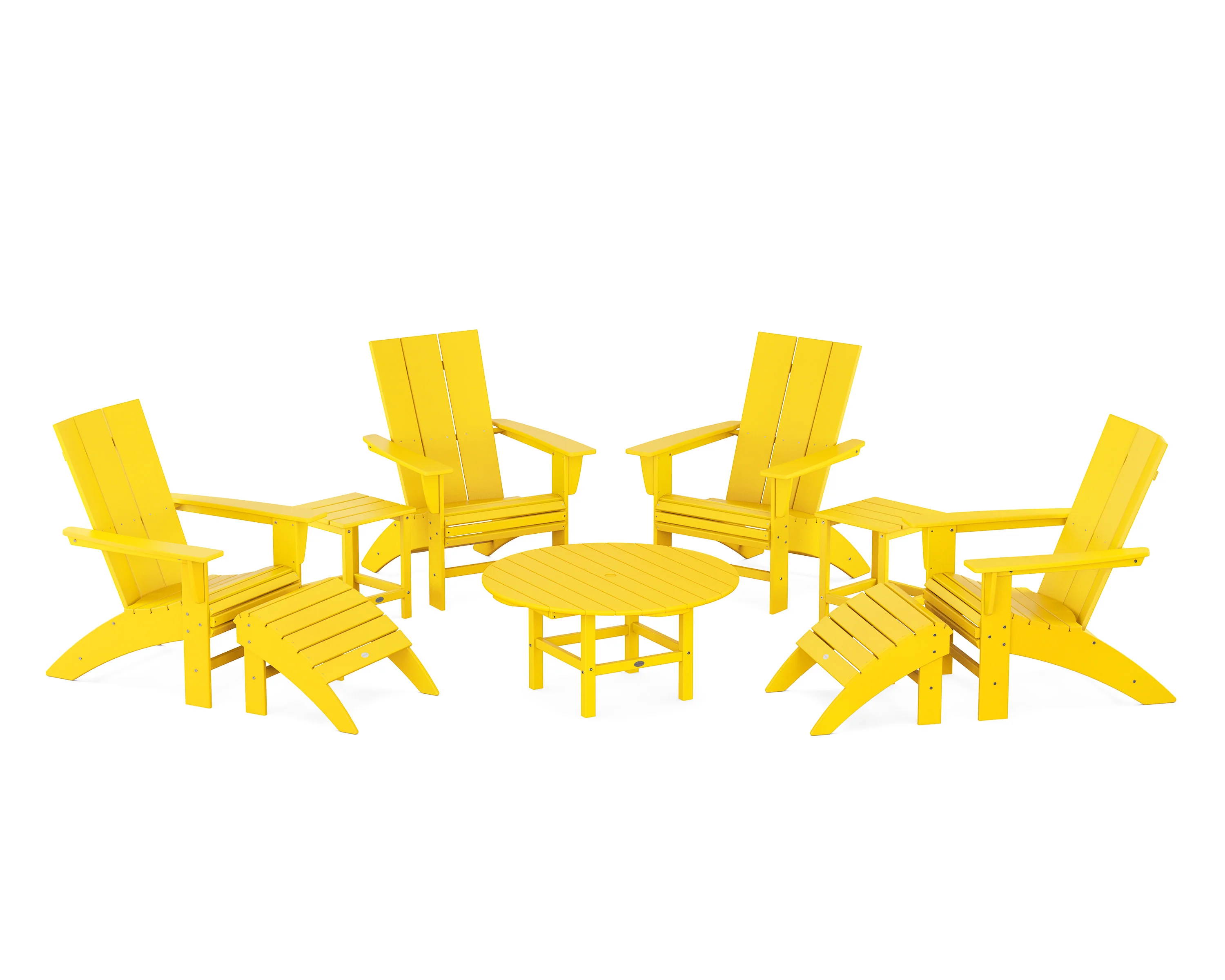 Modern Curveback Adirondack Chair 9-Piece Conversation Set - Image 13