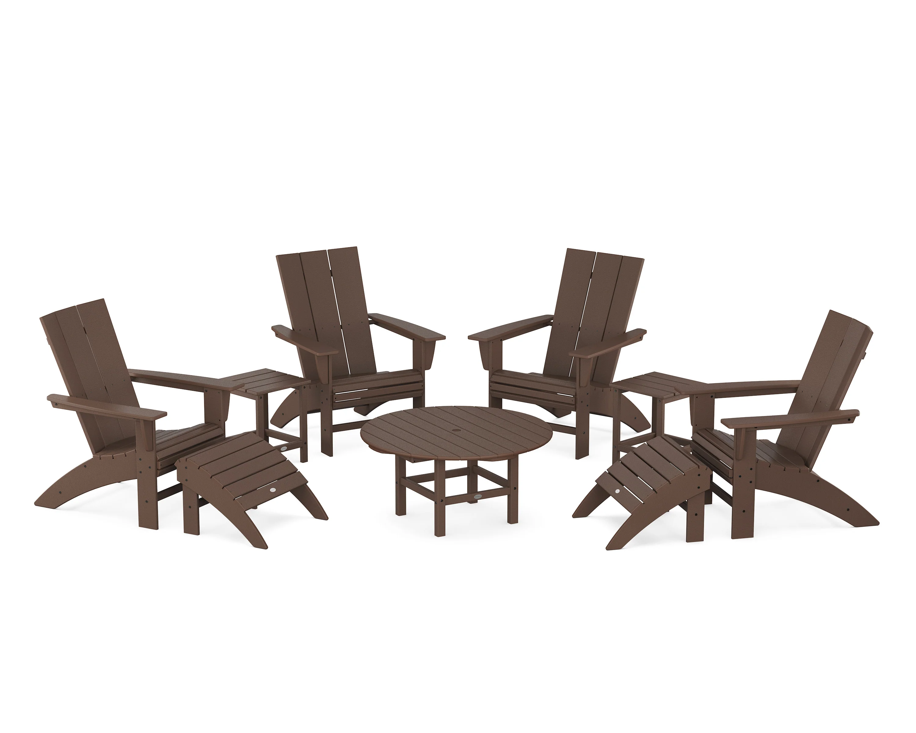 Modern Curveback Adirondack Chair 9-Piece Conversation Set - Image 14
