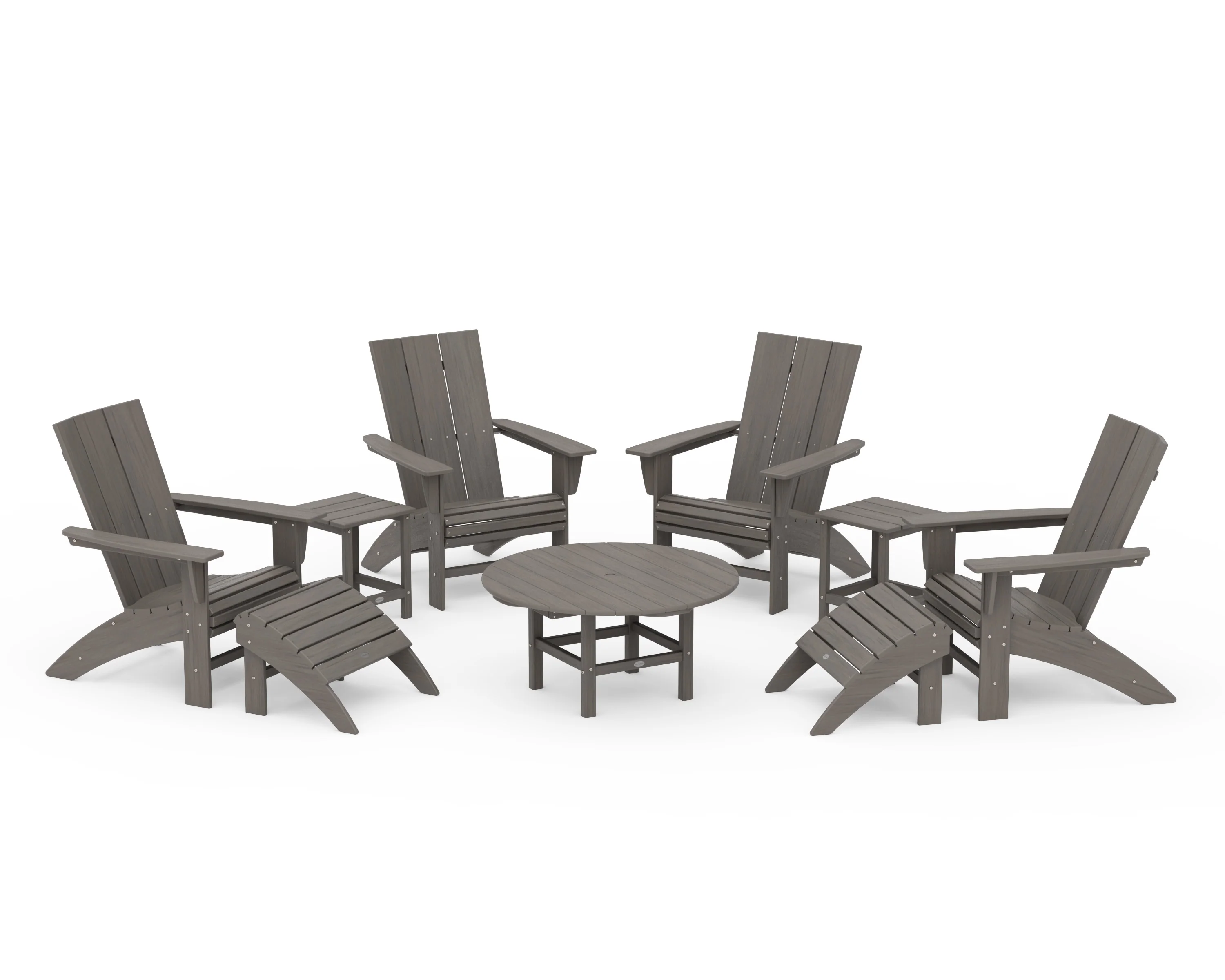 Modern Curveback Adirondack Chair 9-Piece Conversation Set - Image 16