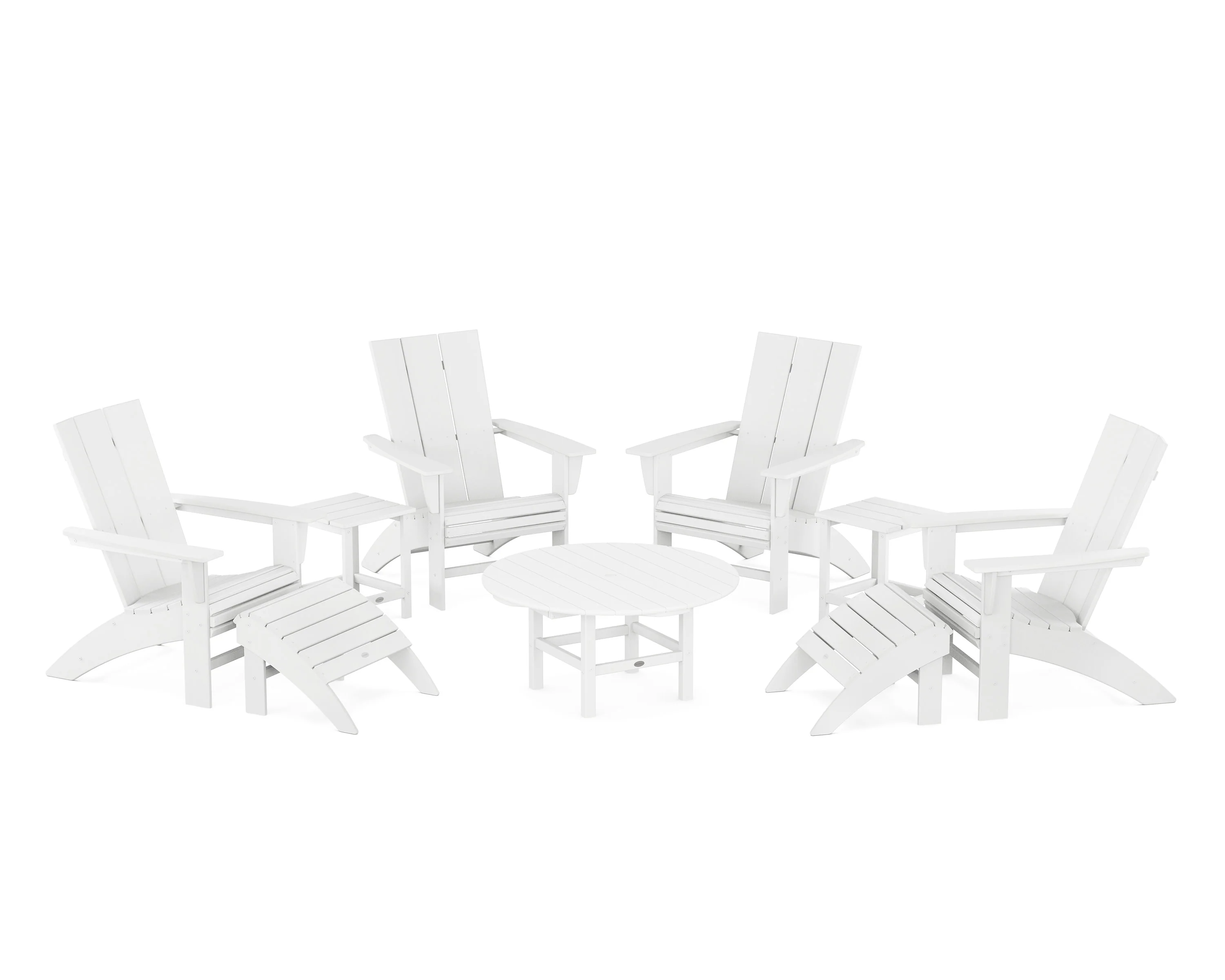 Modern Curveback Adirondack Chair 9-Piece Conversation Set - Image 3