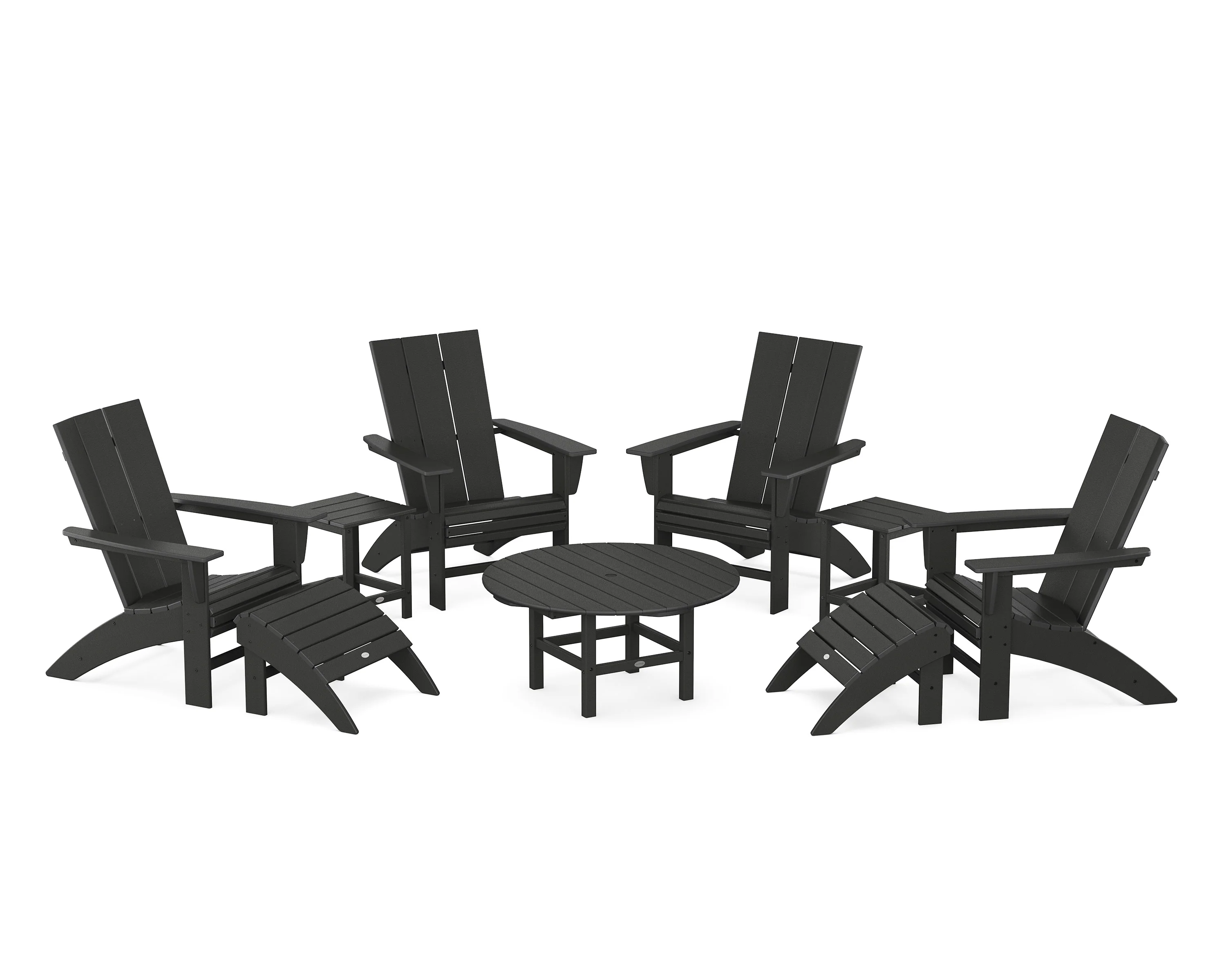 Modern Curveback Adirondack Chair 9-Piece Conversation Set - Image 6