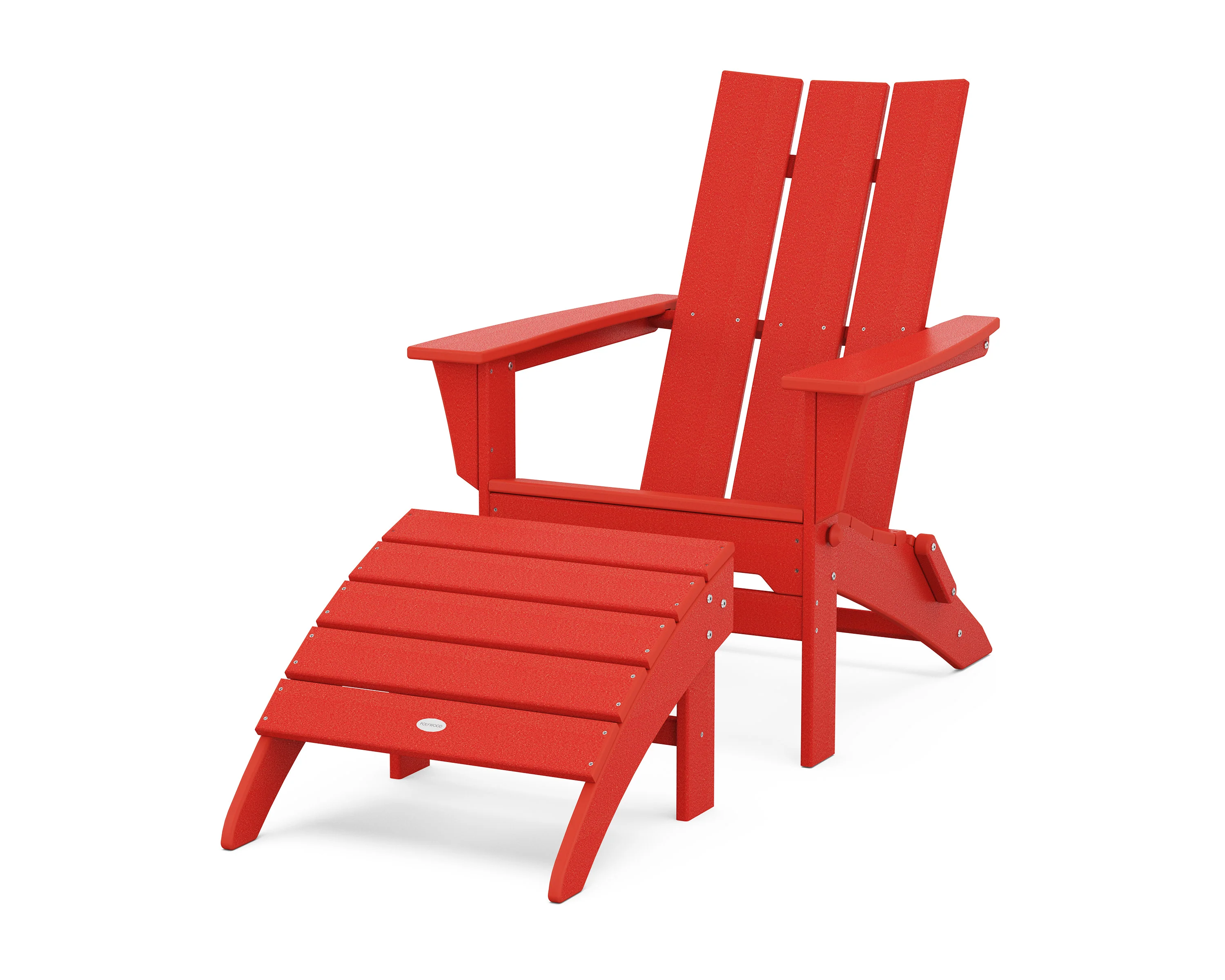 Modern Folding Adirondack Chair 2-Piece Set with Ottoman - Image 13