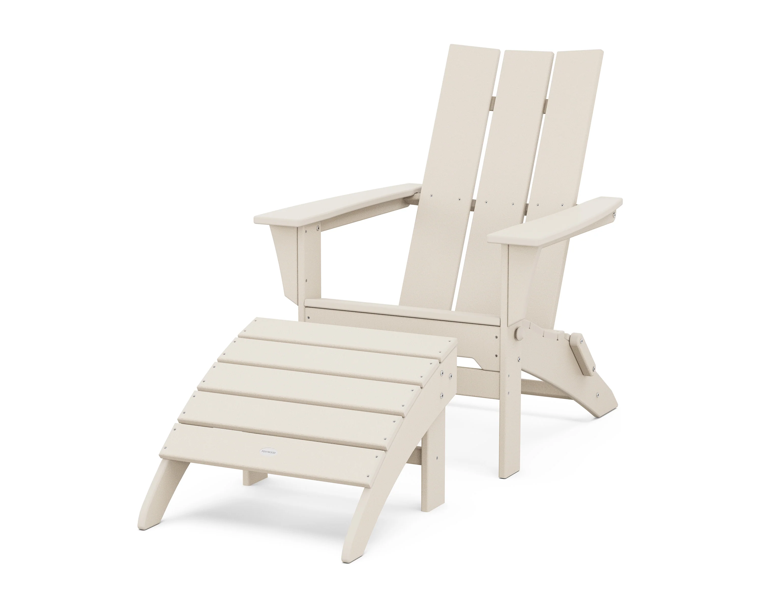 Modern Folding Adirondack Chair 2-Piece Set with Ottoman - Image 9