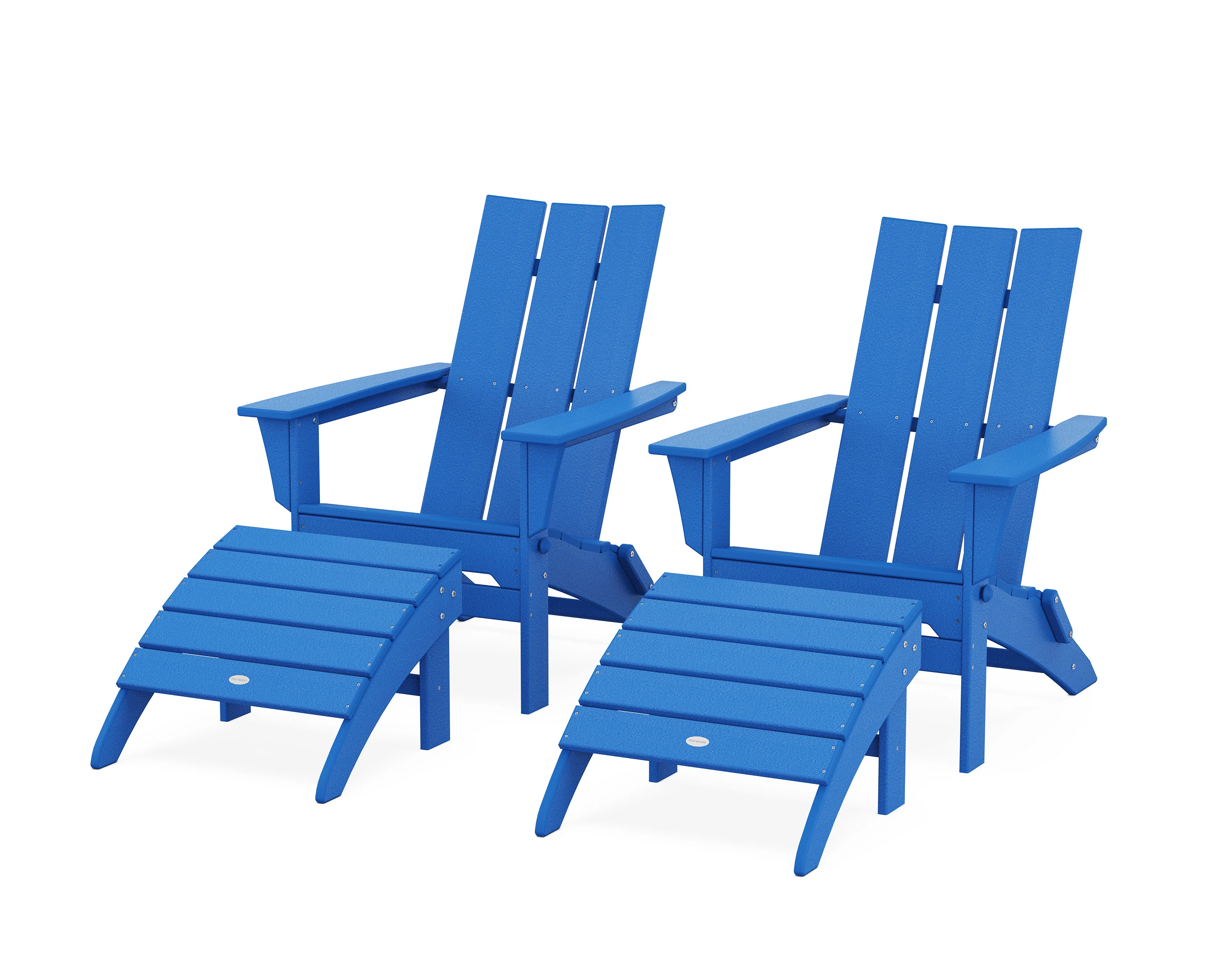 Modern Folding Adirondack Chair 4-Piece Set with Ottomans - Image 10