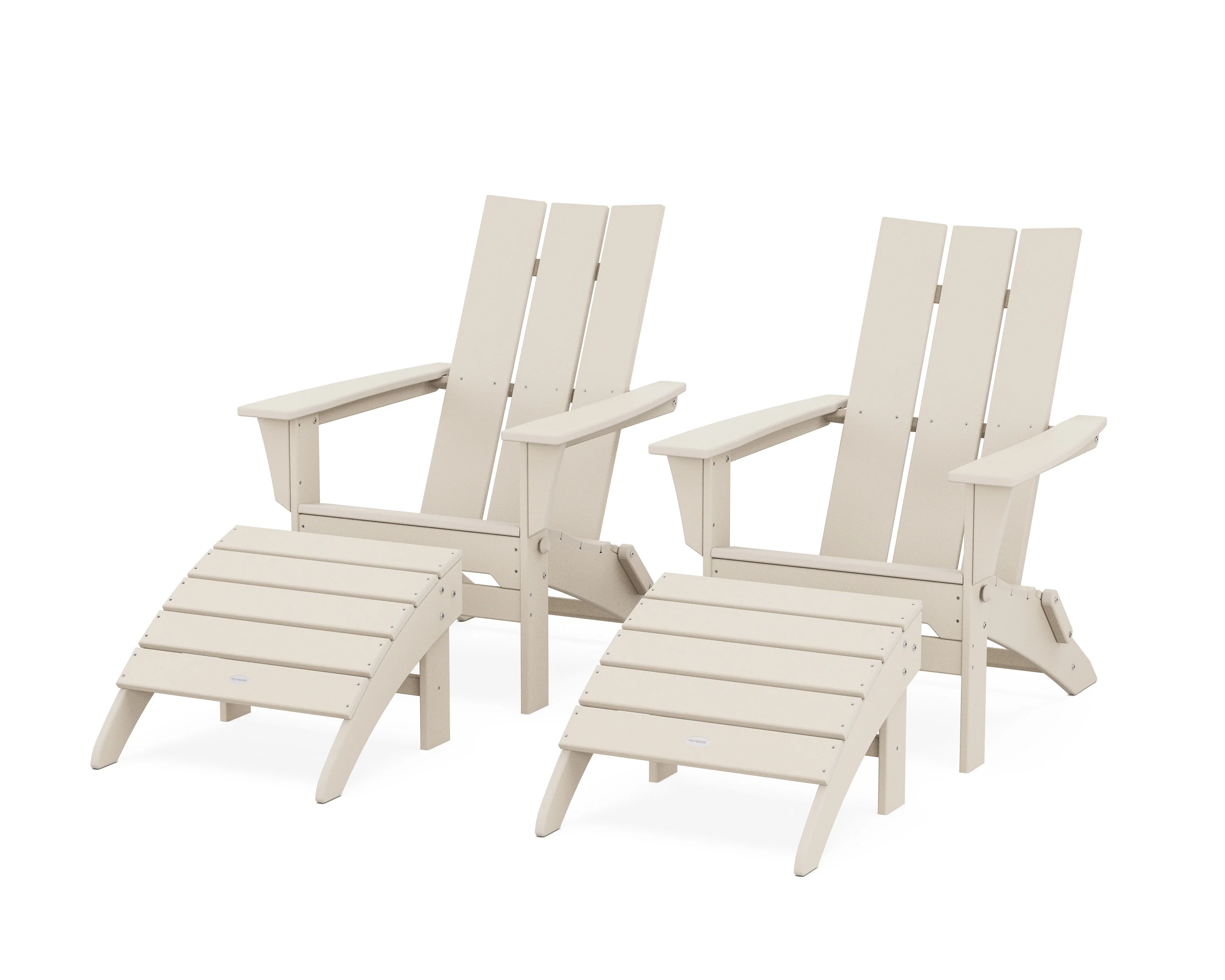 Modern Folding Adirondack Chair 4-Piece Set with Ottomans - Image 13