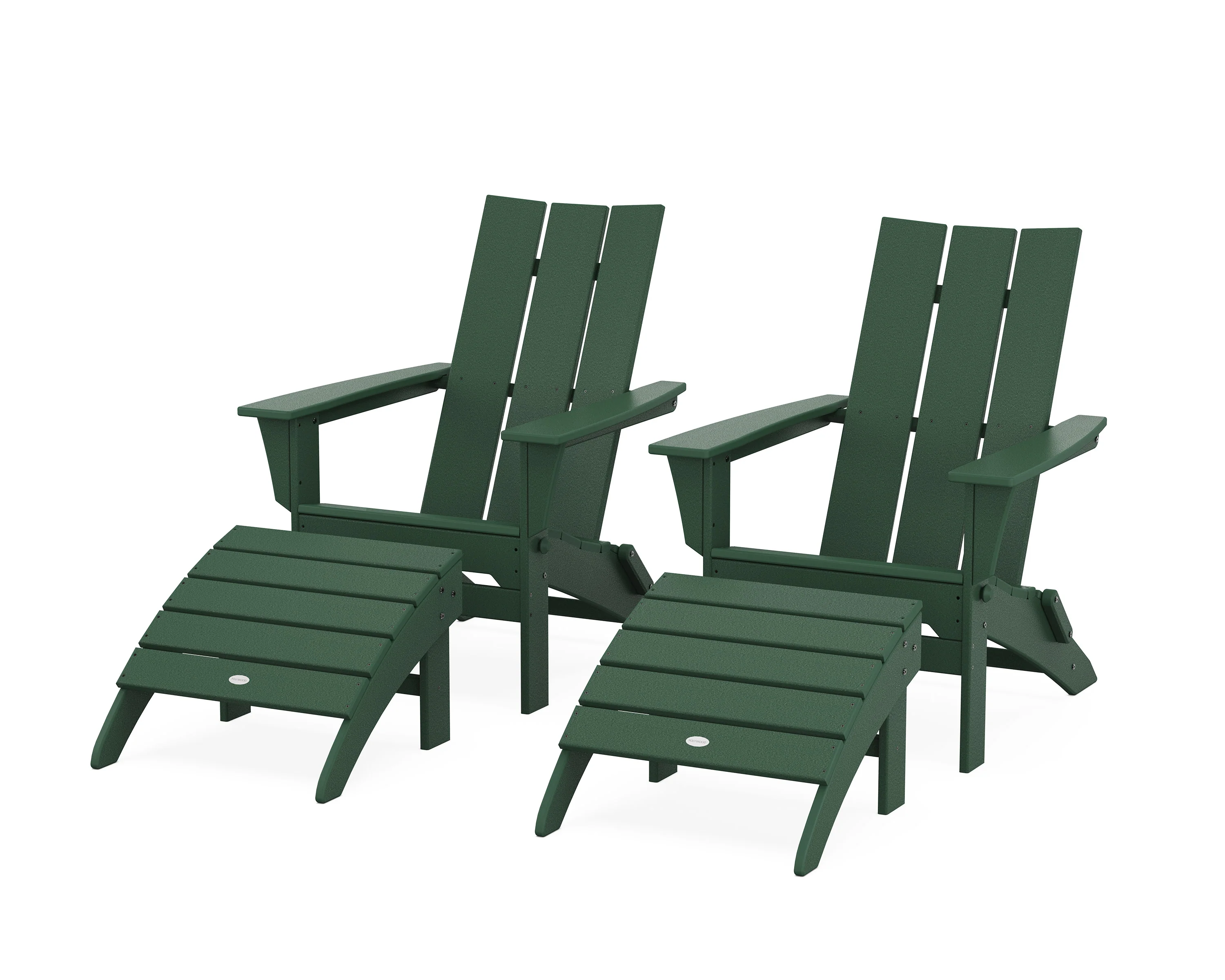 Modern Folding Adirondack Chair 4-Piece Set with Ottomans - Image 14