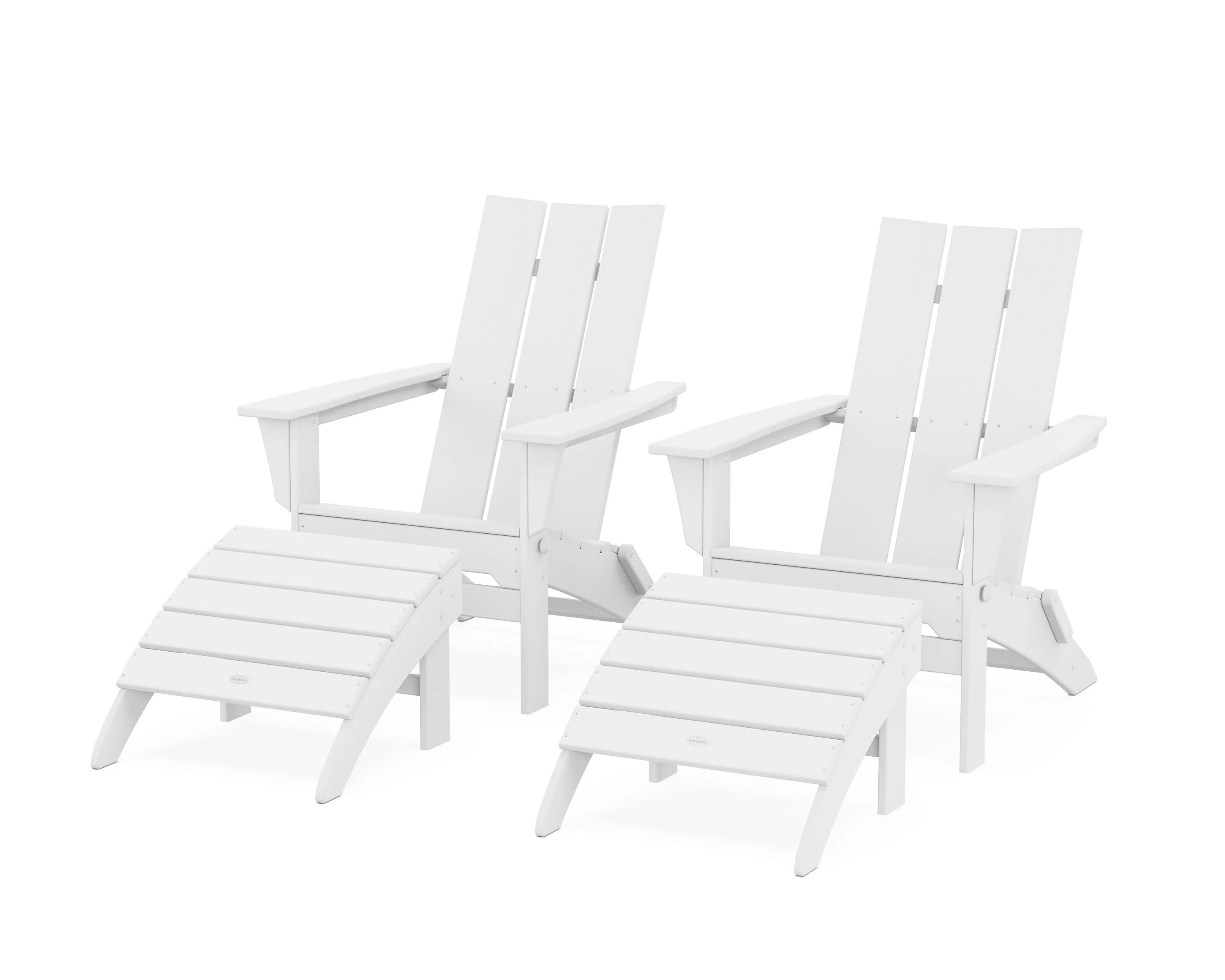 Modern Folding Adirondack Chair 4-Piece Set with Ottomans - Image 5