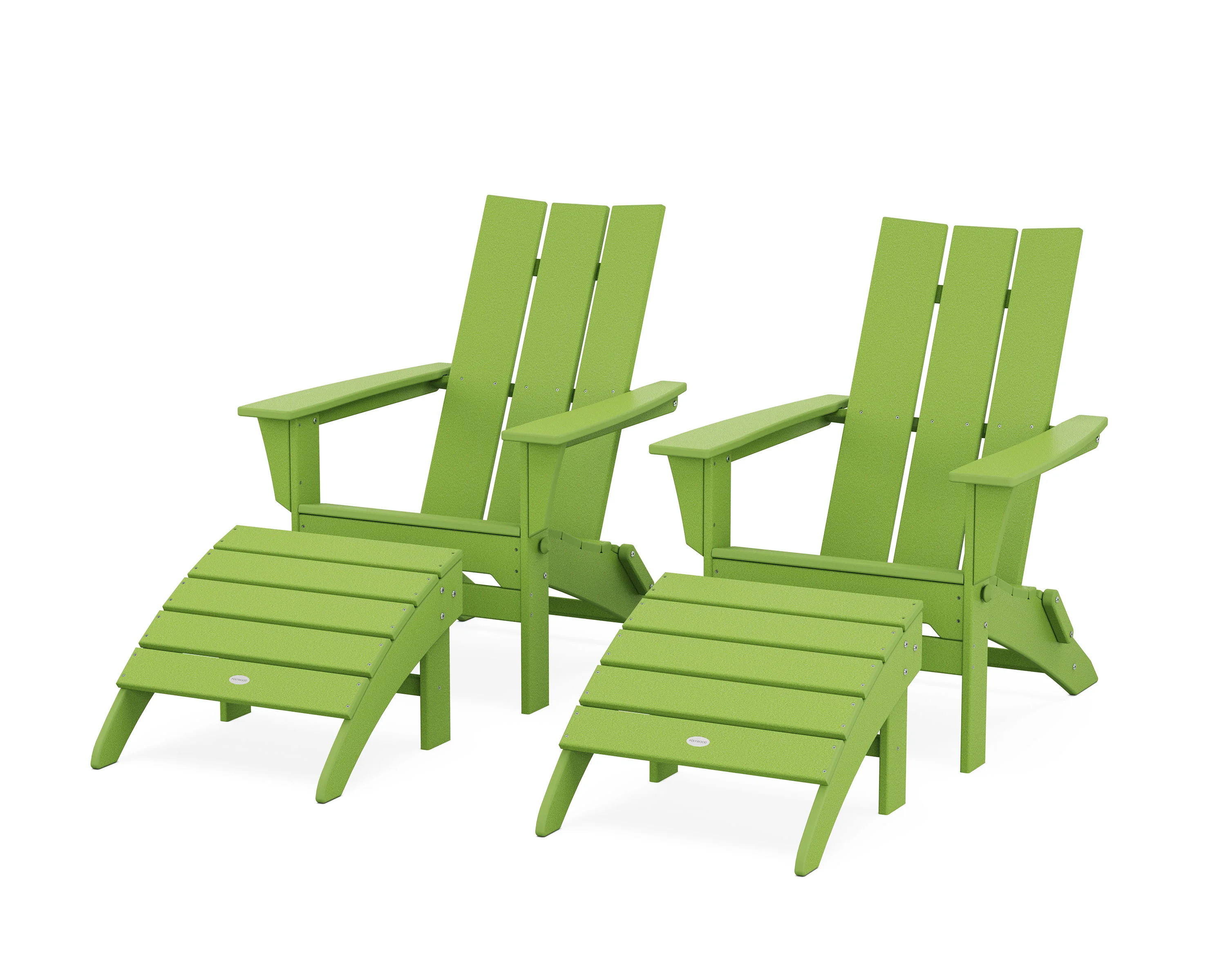 Modern Folding Adirondack Chair 4-Piece Set with Ottomans - Image 6