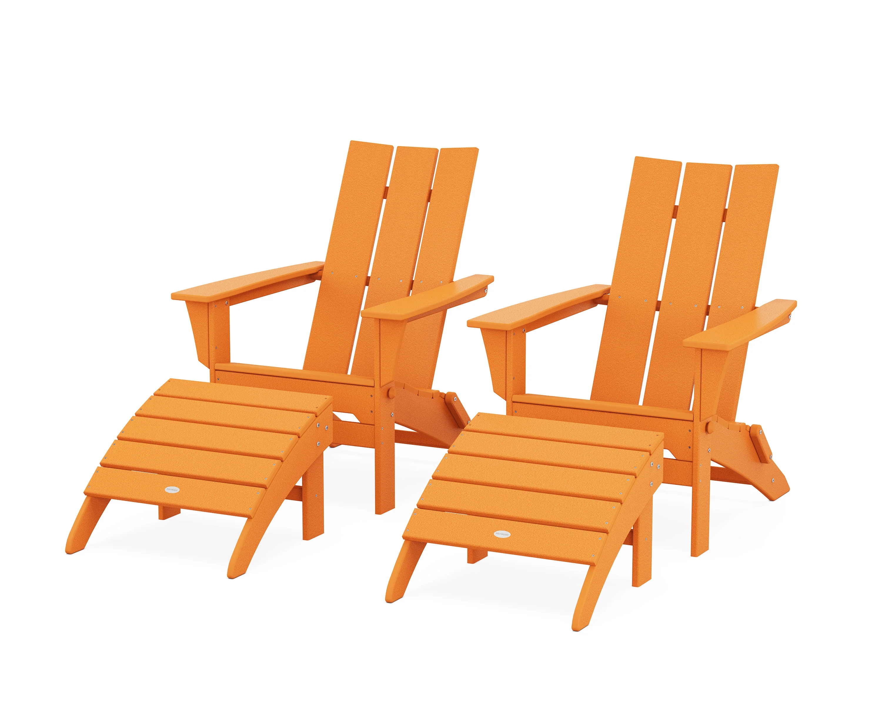 Modern Folding Adirondack Chair 4-Piece Set with Ottomans - Image 7