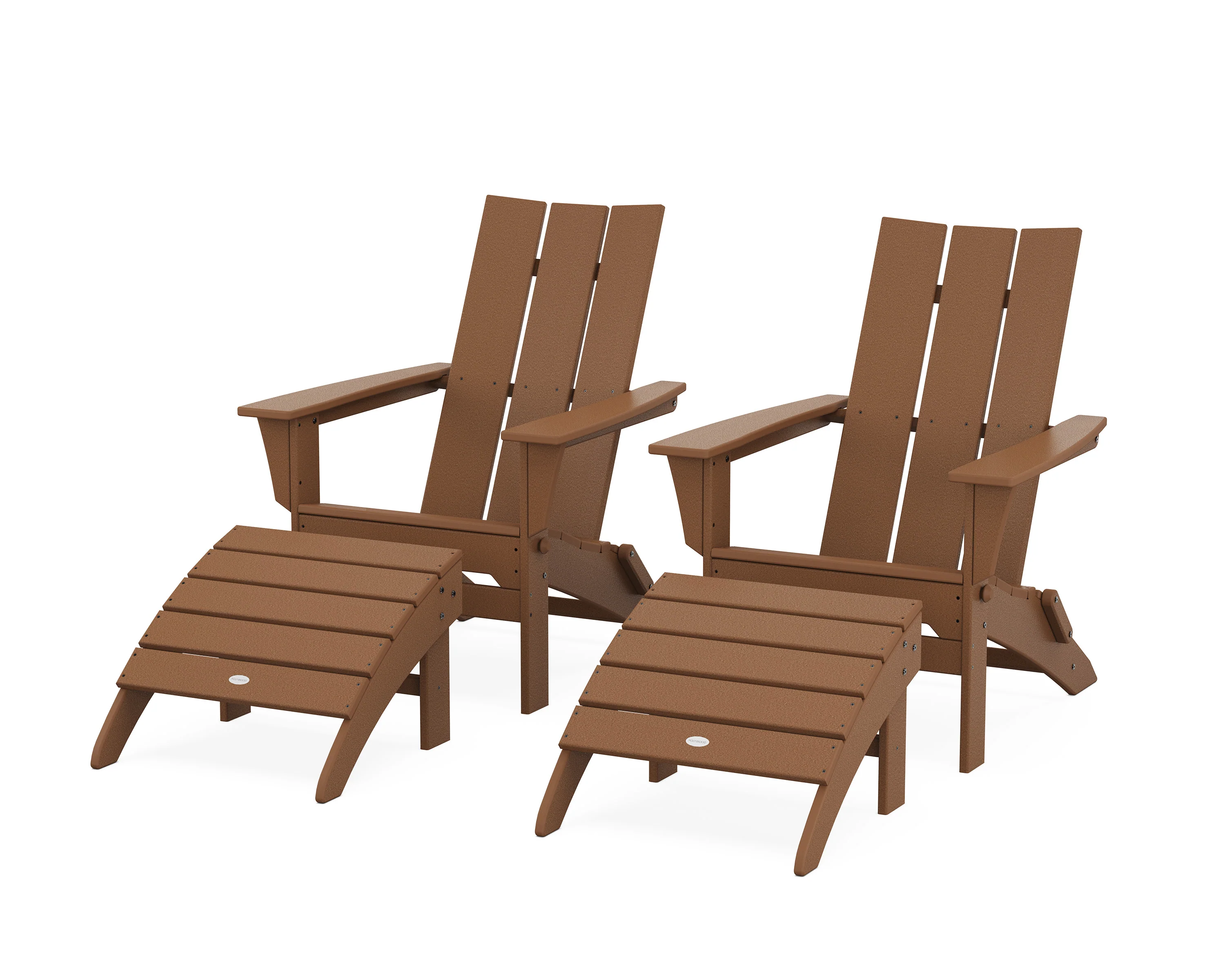Modern Folding Adirondack Chair 4-Piece Set with Ottomans - Image 8