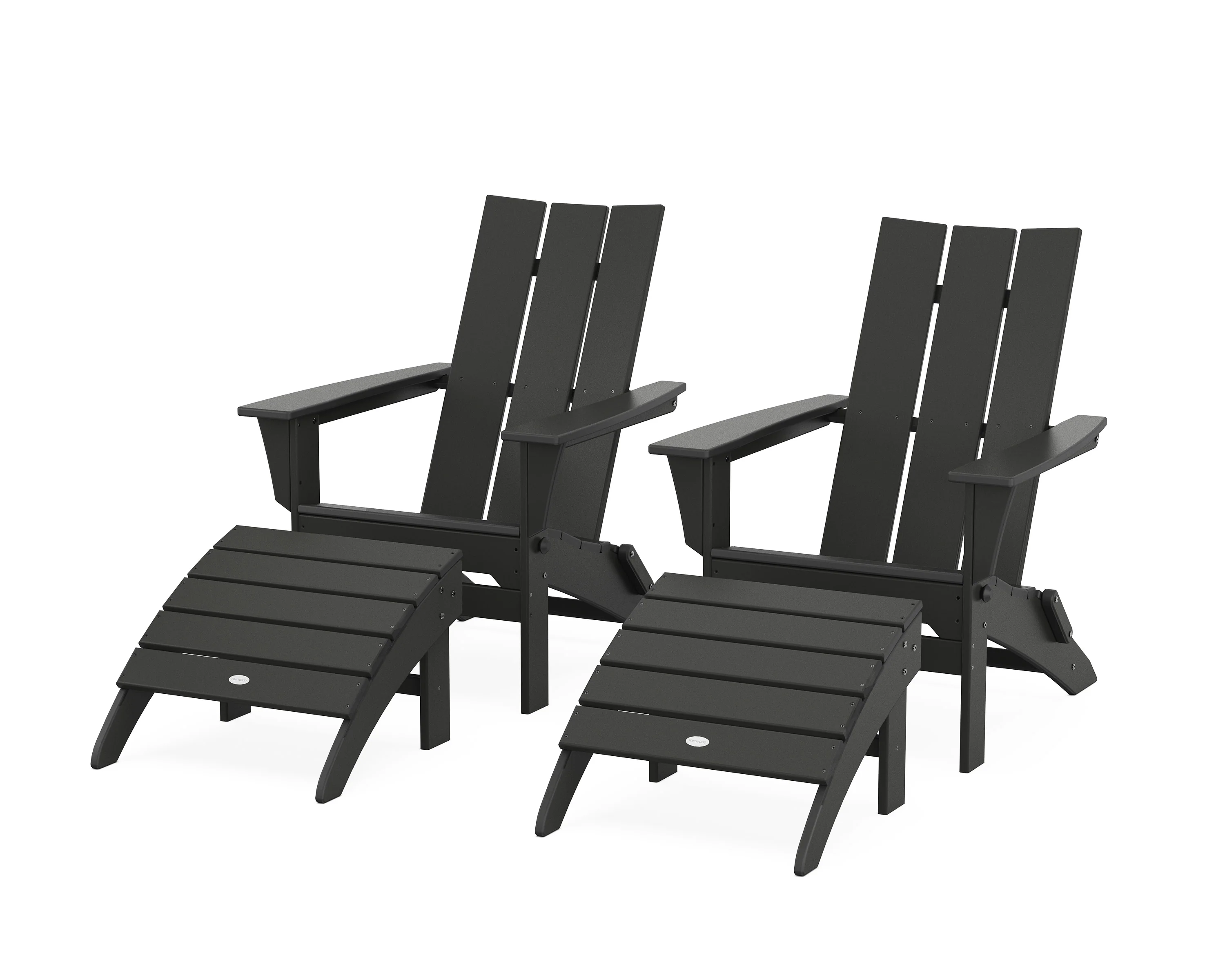 Modern Folding Adirondack Chair 4-Piece Set with Ottomans - Image 9