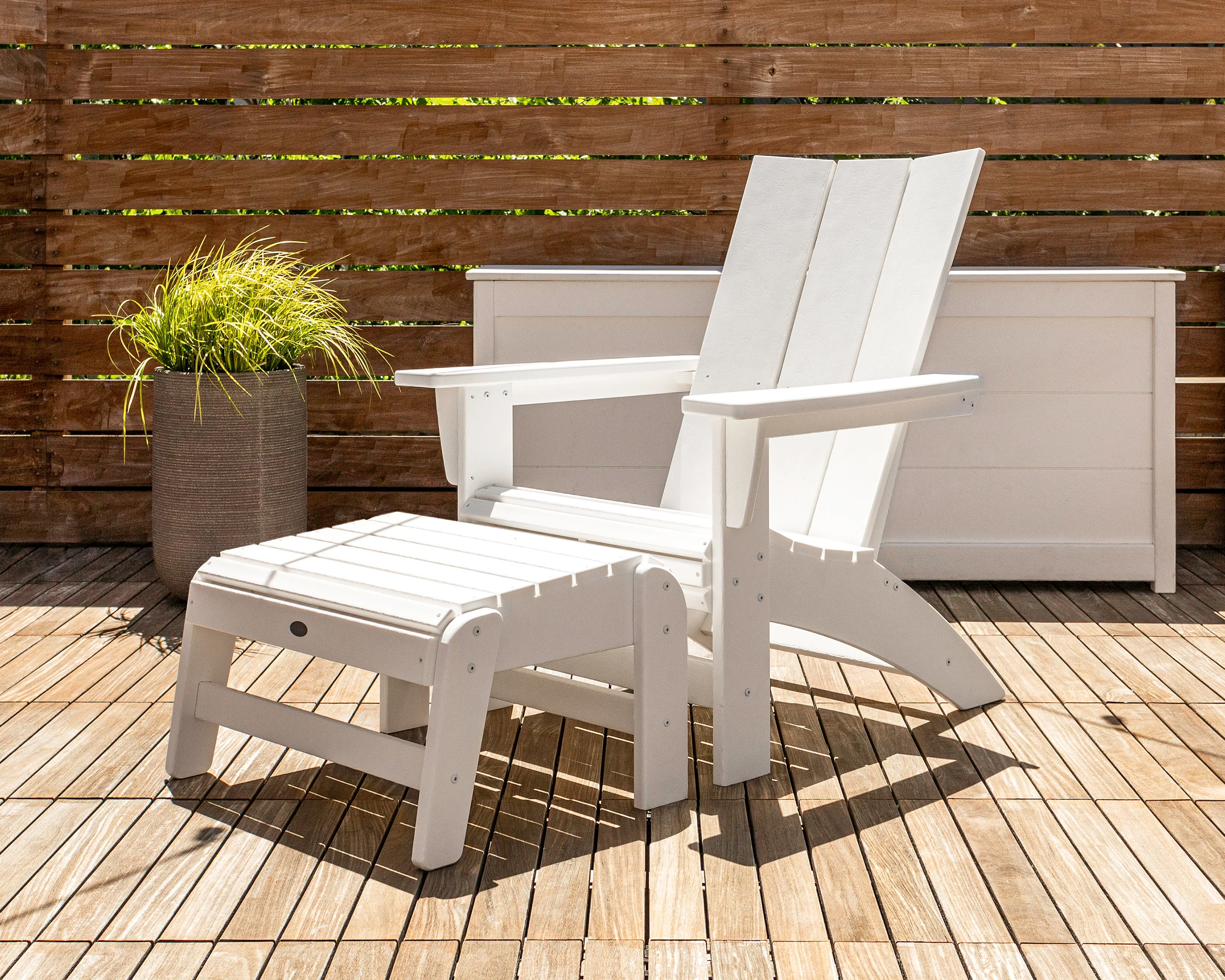 Modern Grand Adirondack Chair with Ottoman - Image 2