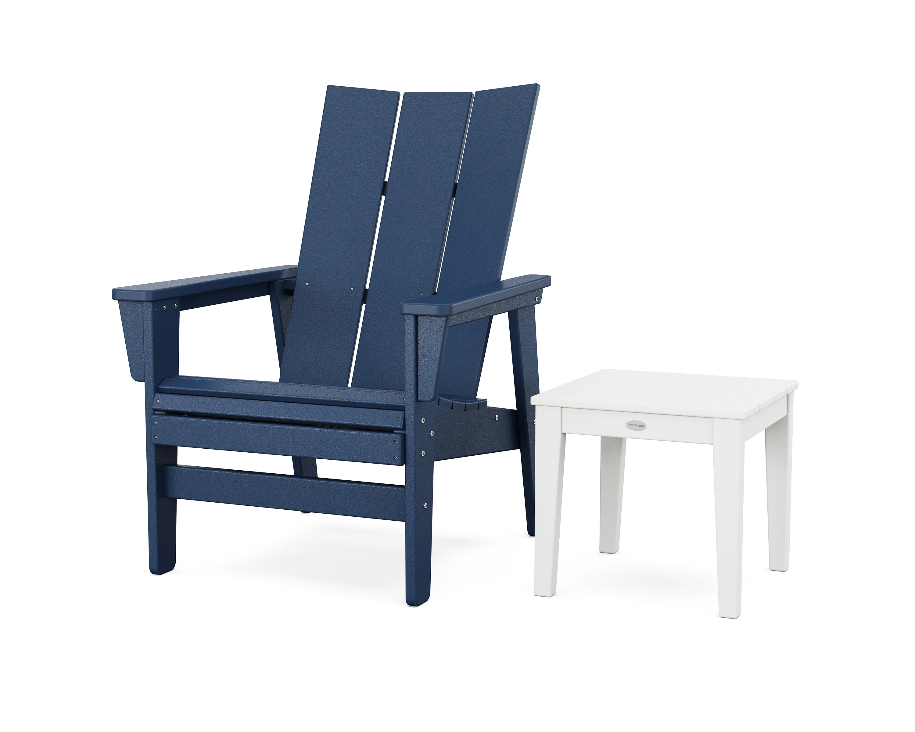 Modern Grand Upright Adirondack Chair with Side Table - Image 4