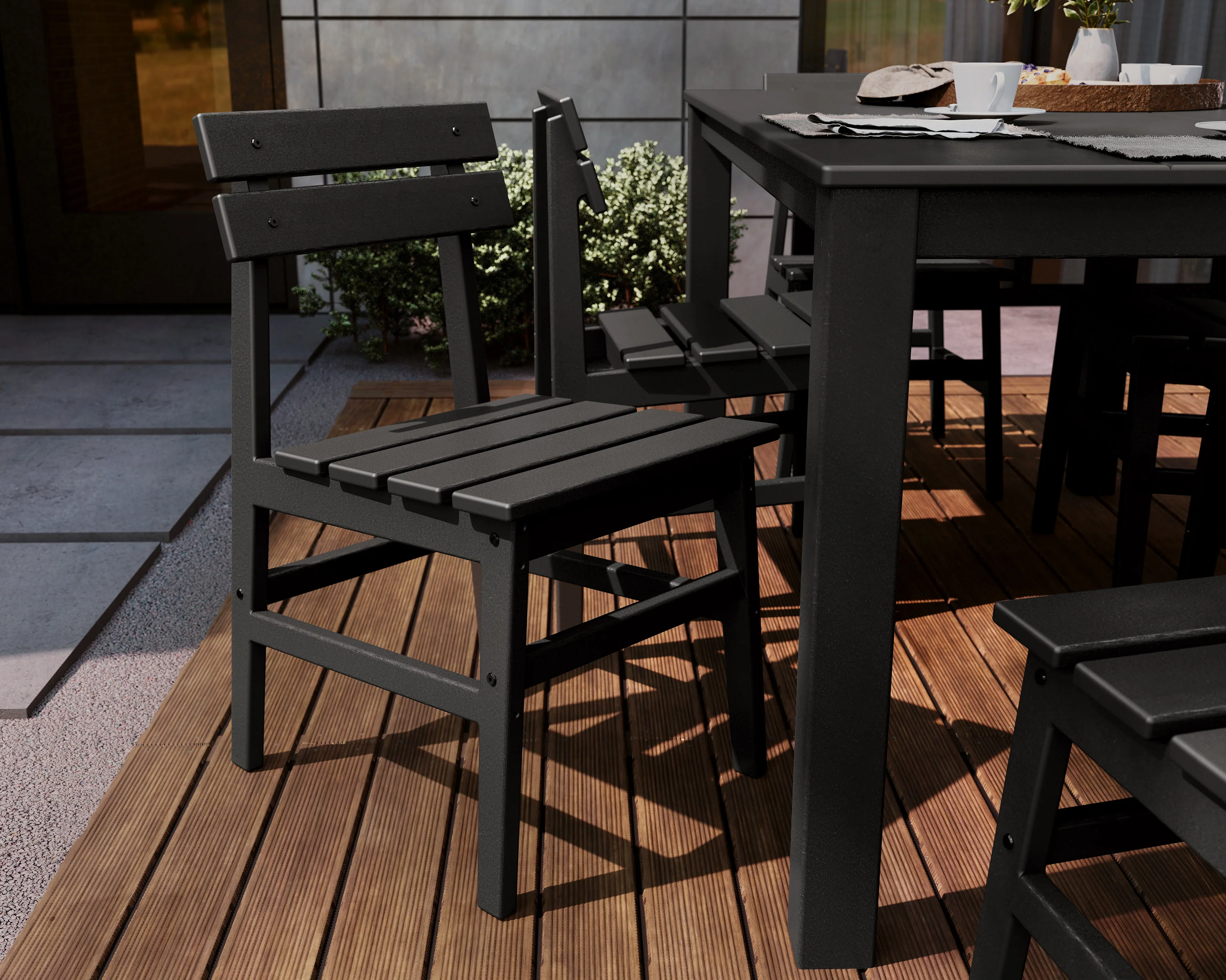 Modern Studio Plaza Chair 7-Piece Parsons Table Dining Set - Image 3