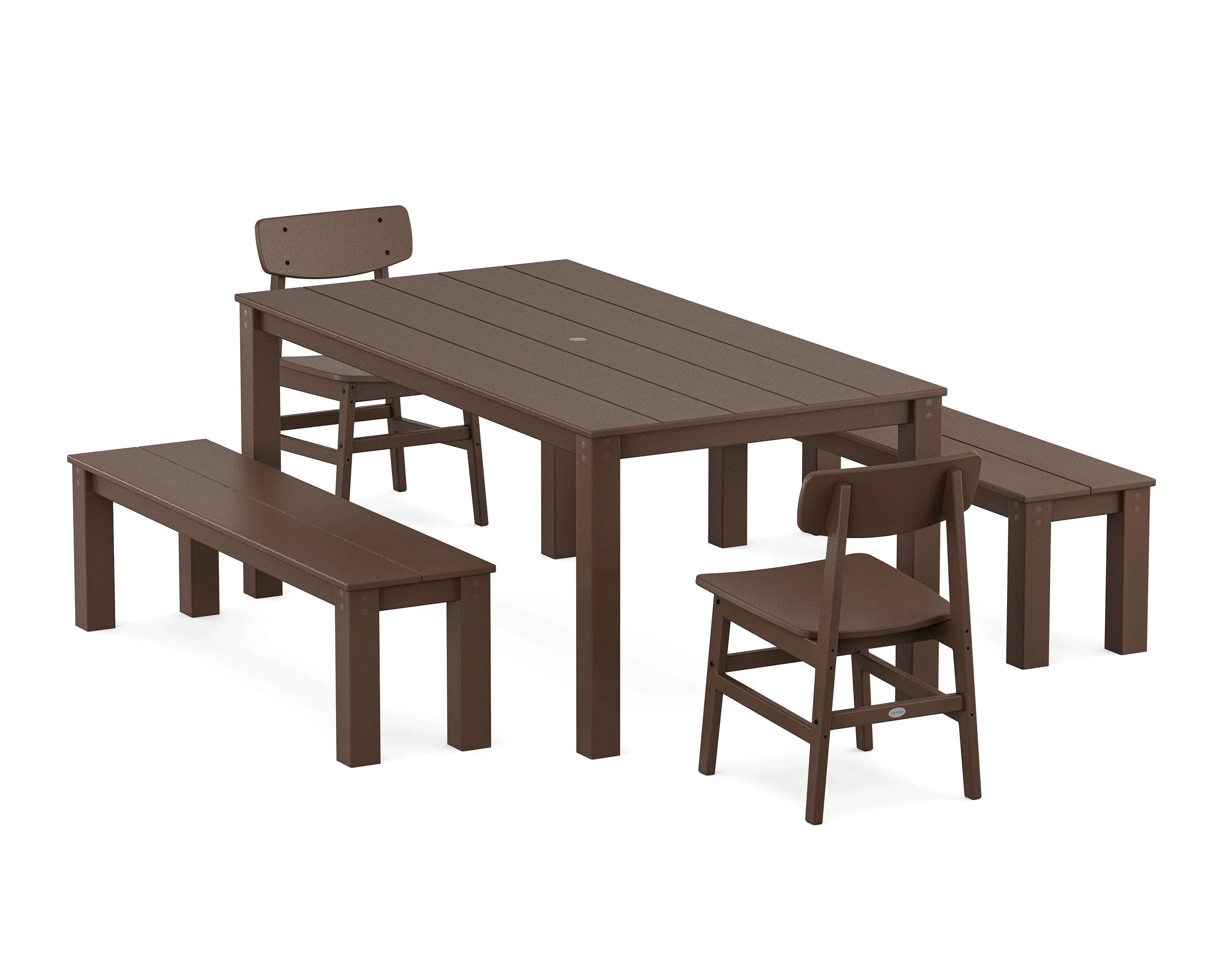 Modern Studio Urban Chair 5-Piece Parsons Dining Set with Benches - Image 7