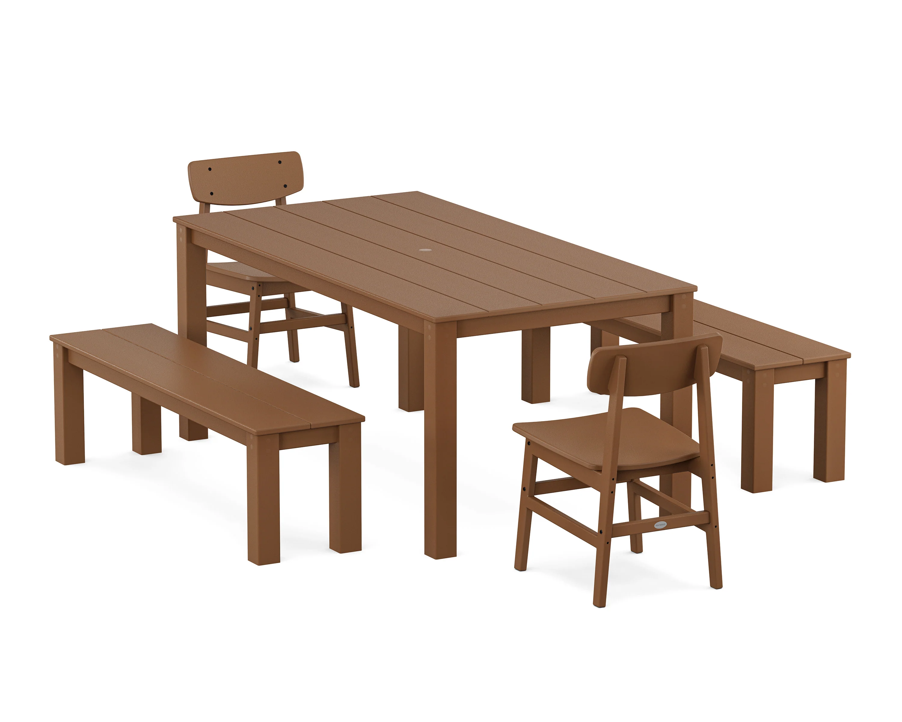 Modern Studio Urban Chair 5-Piece Parsons Dining Set with Benches - Image 8