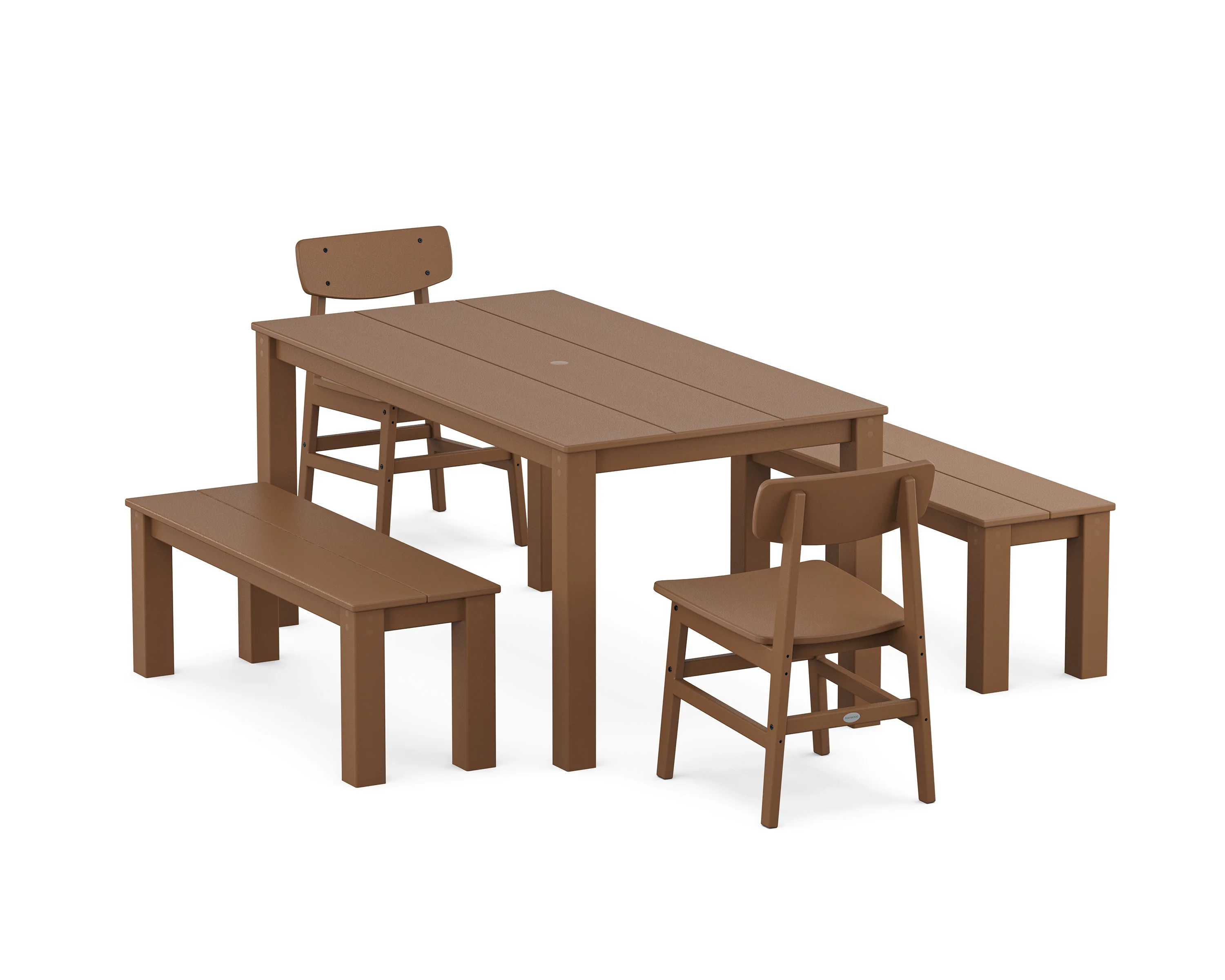 Modern Studio Urban Chair 5-Piece Parsons Dining Set with Benches - Image 5