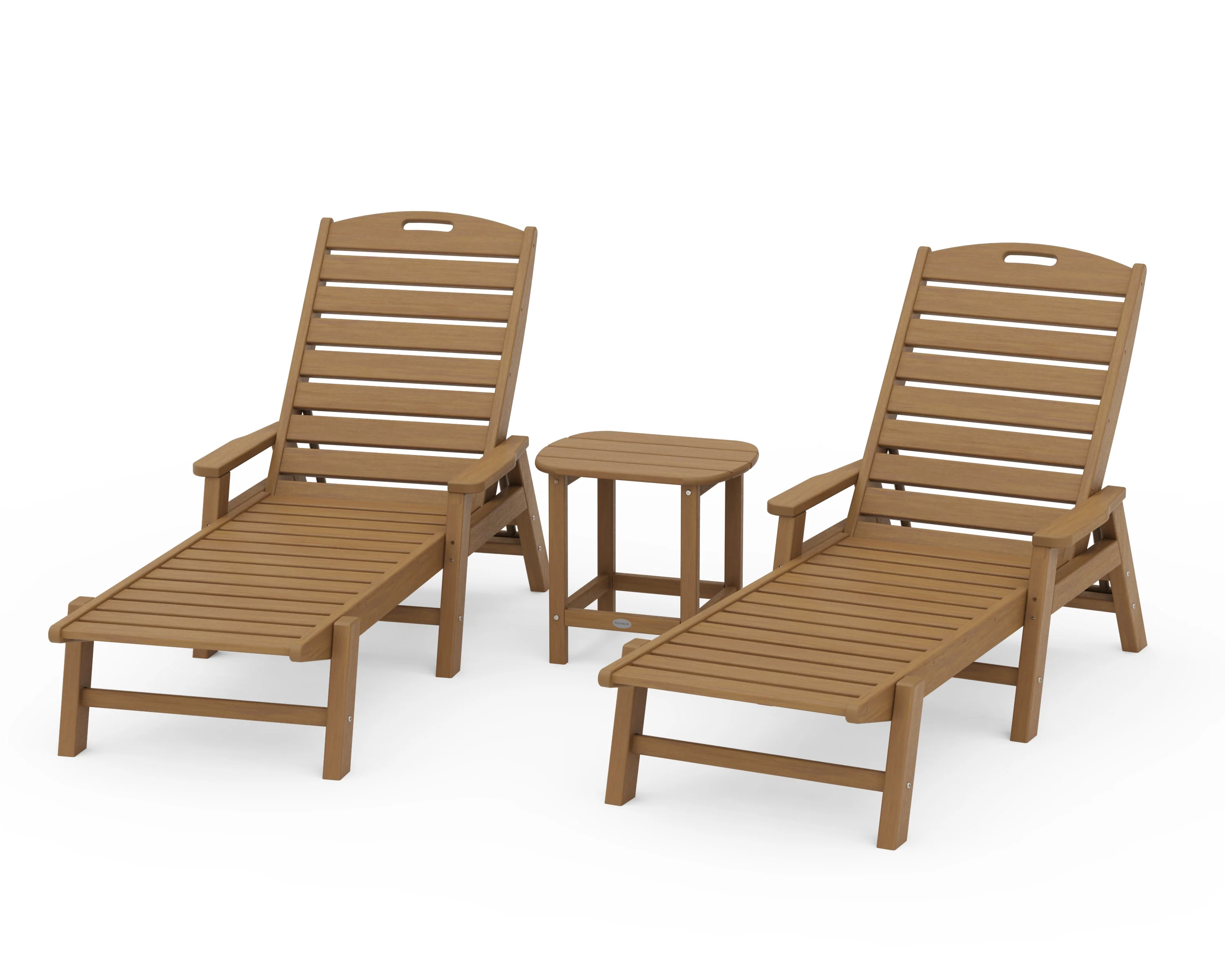 Nautical 3-Piece Chaise Lounge with Arms Set with South Beach 18" Side Table - Image 10
