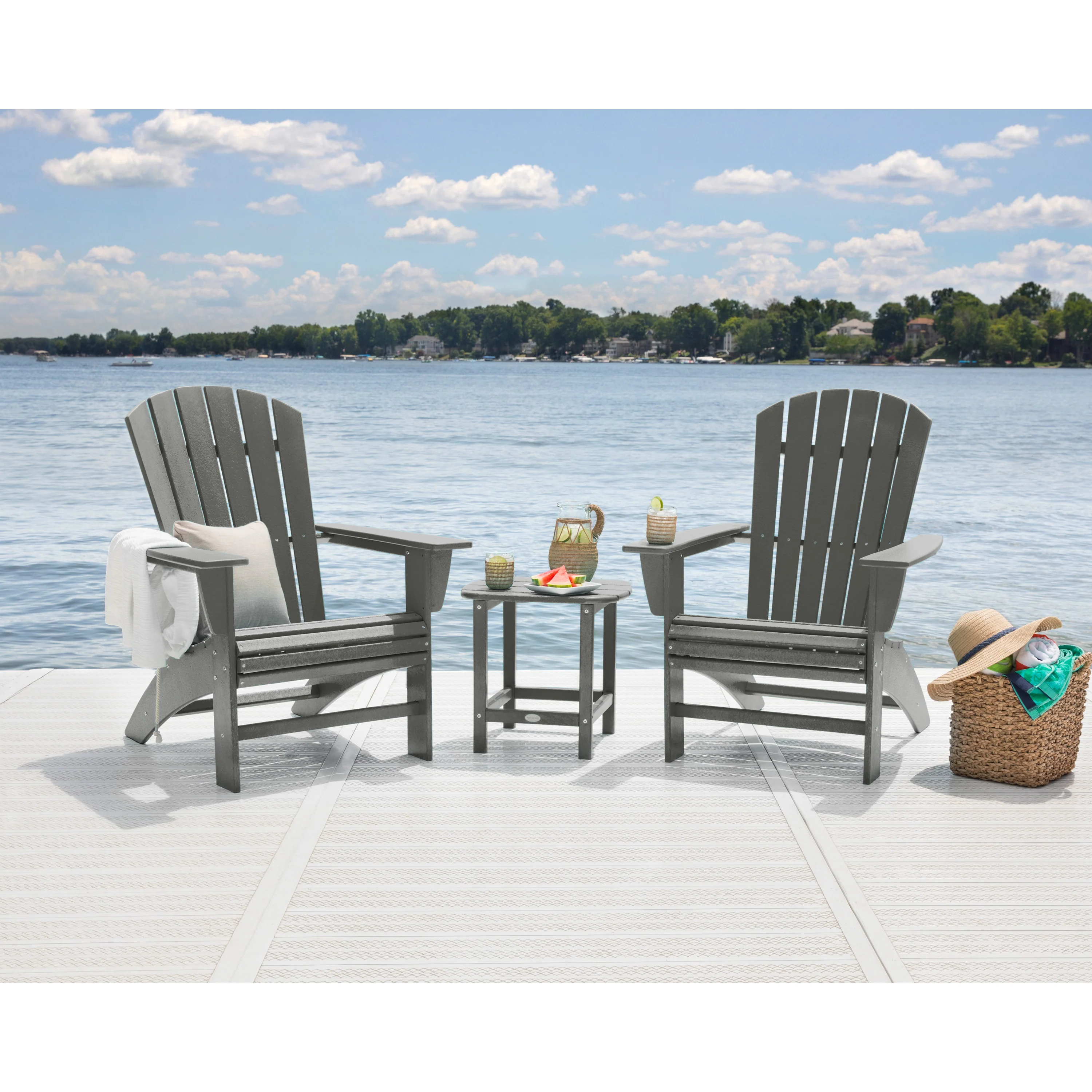 Nautical 3-Piece Curveback Adirondack Set - Image 6