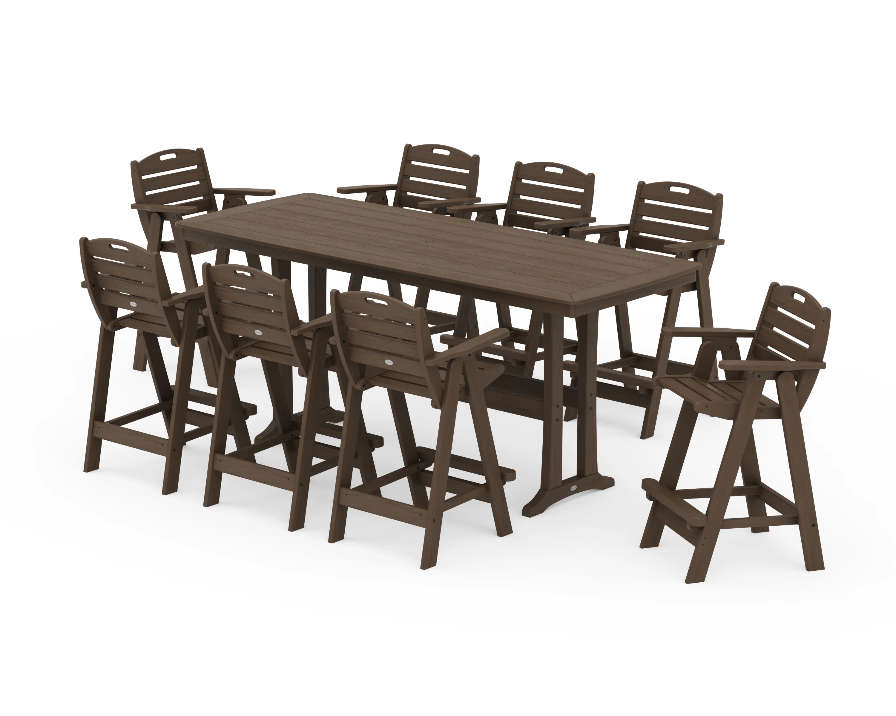 Nautical 9-Piece Bar Set with Trestle Legs - Image 14