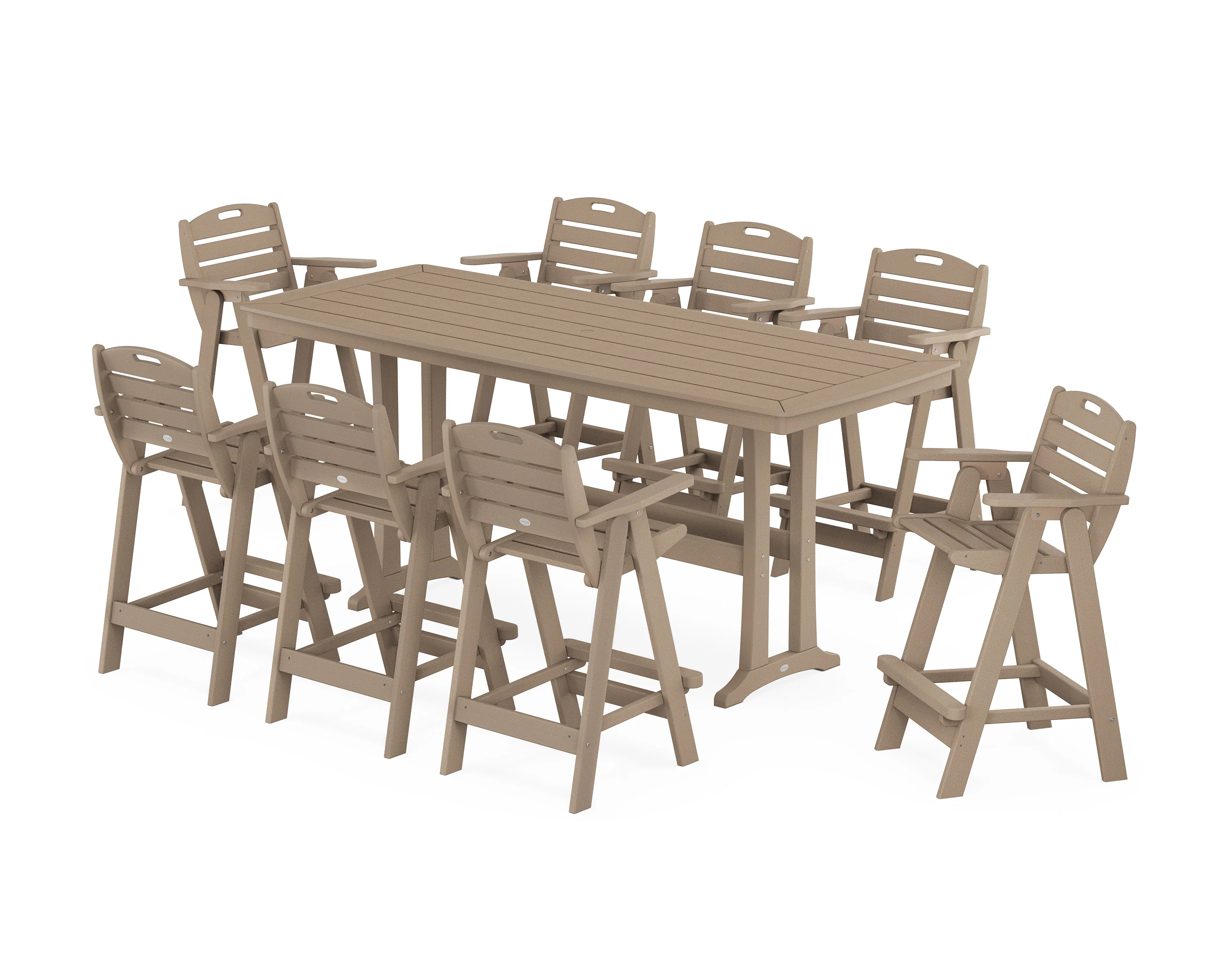 Nautical 9-Piece Bar Set with Trestle Legs - Image 6