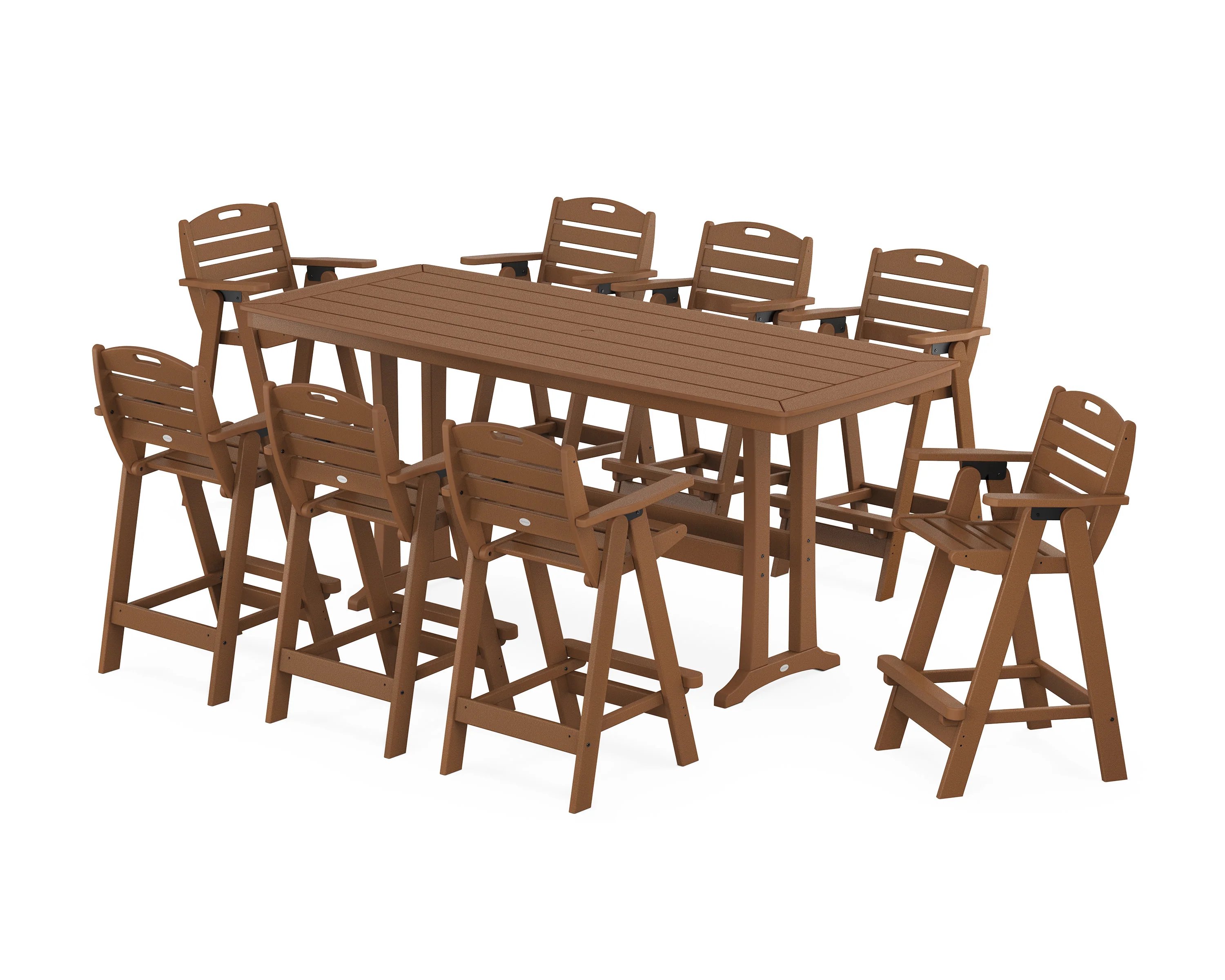 Nautical 9-Piece Bar Set with Trestle Legs - Image 7