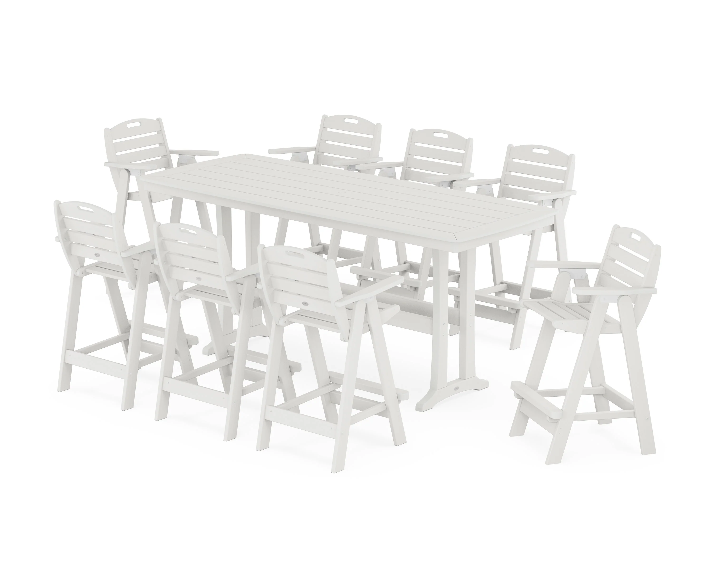 Nautical 9-Piece Bar Set with Trestle Legs - Image 9