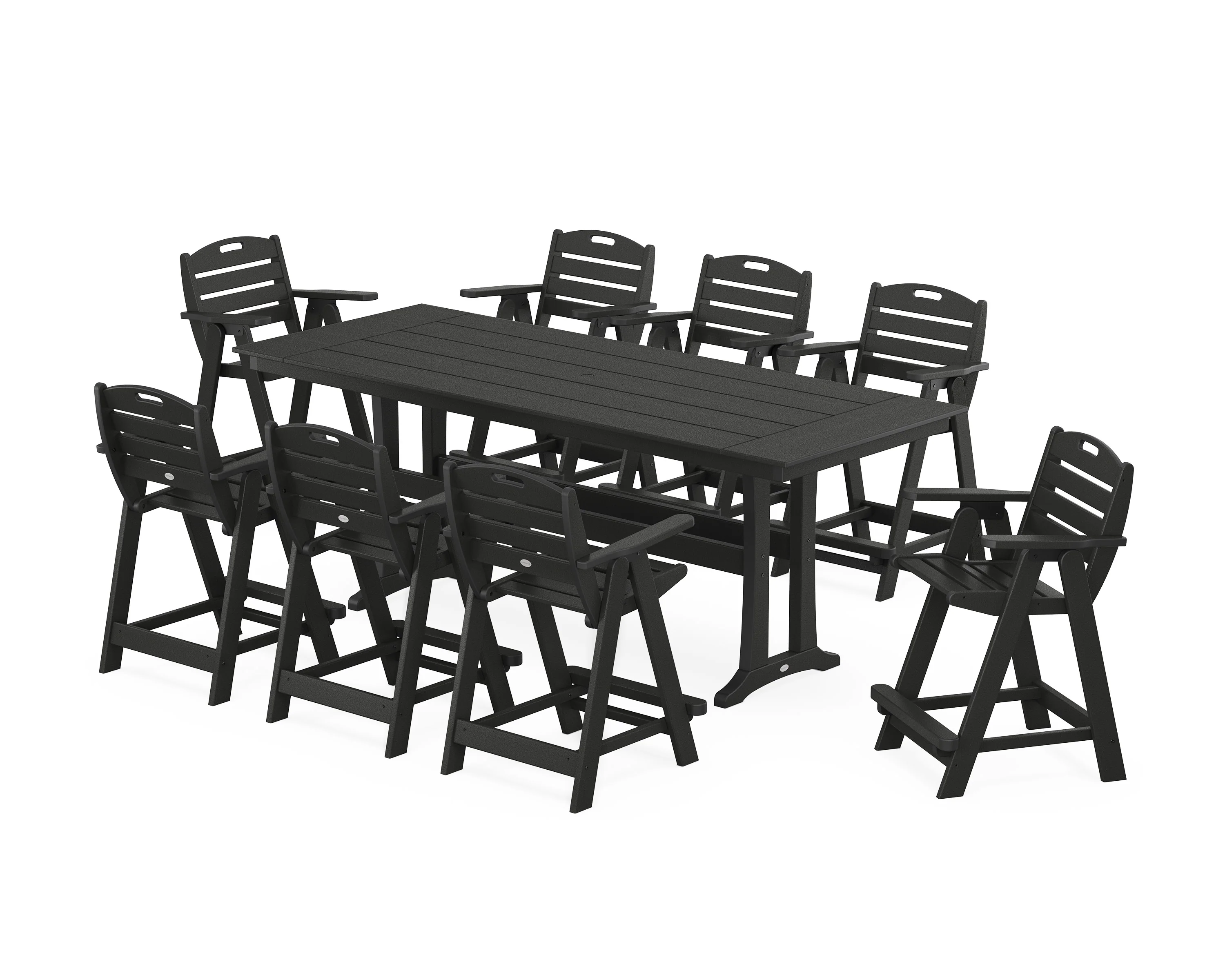 Nautical 9-Piece Farmhouse Counter Set with Trestle Legs - Image 11