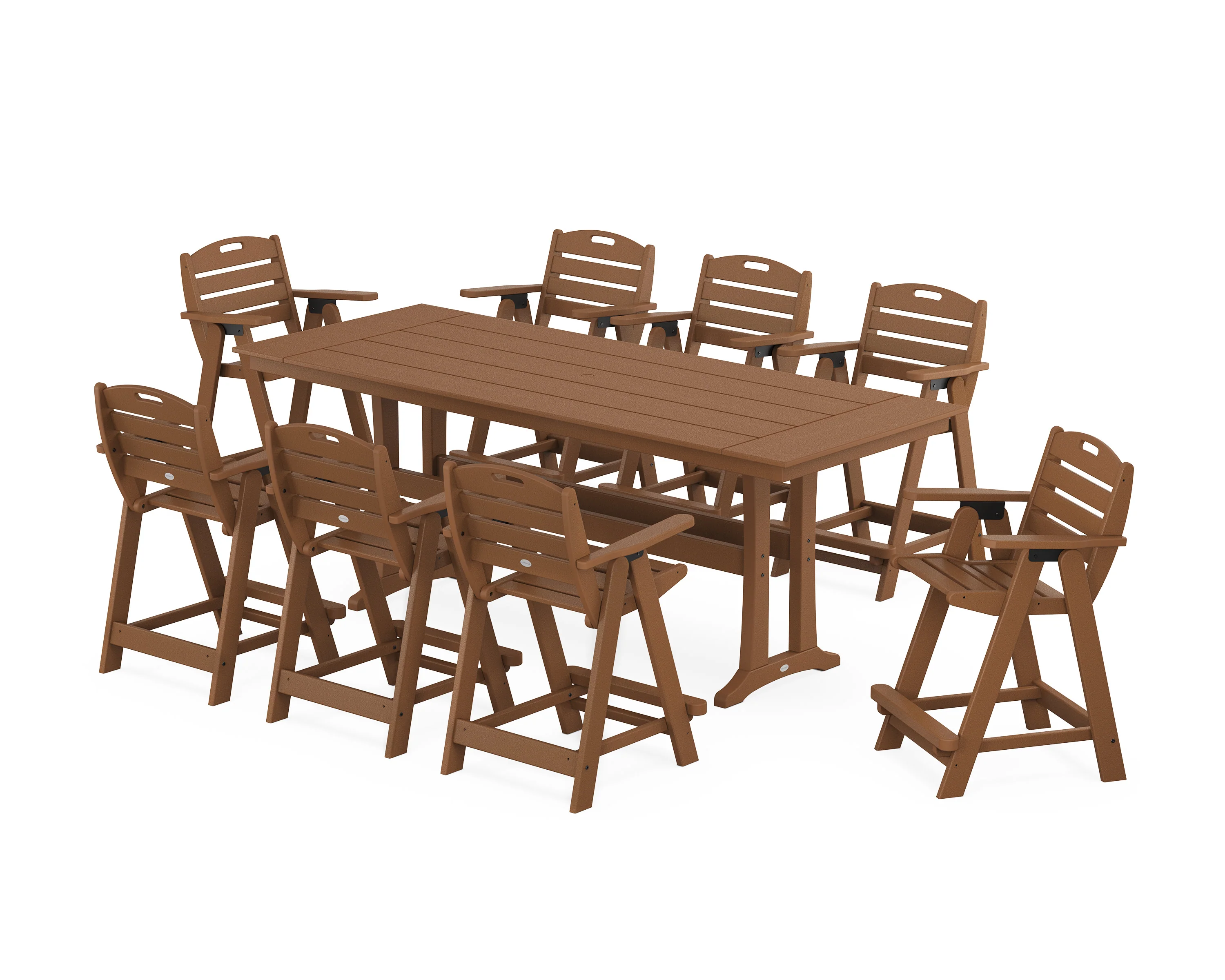 Nautical 9-Piece Farmhouse Counter Set with Trestle Legs - Image 12