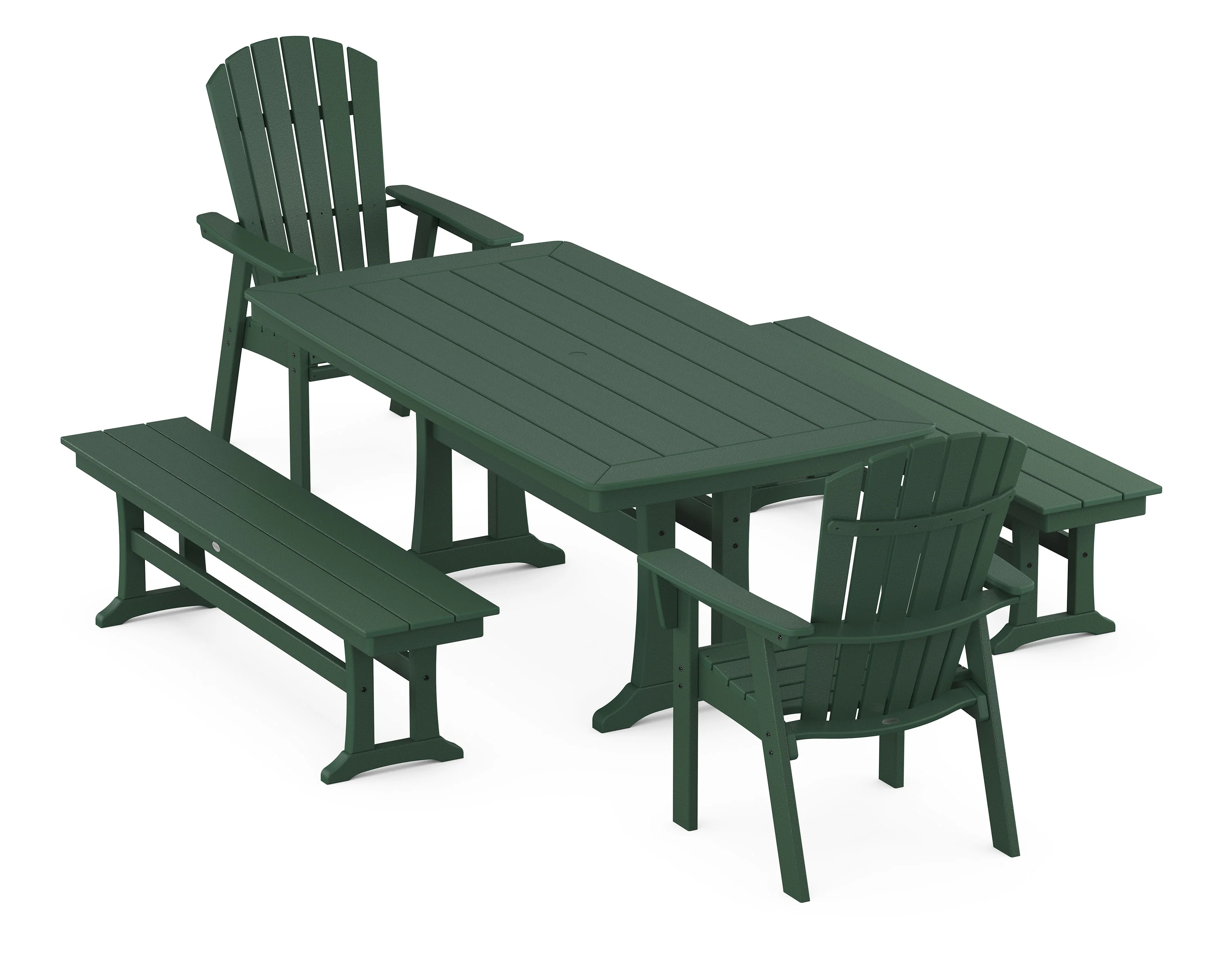 Nautical Adirondack 5-Piece Dining Set with Trestle Legs - Image 11