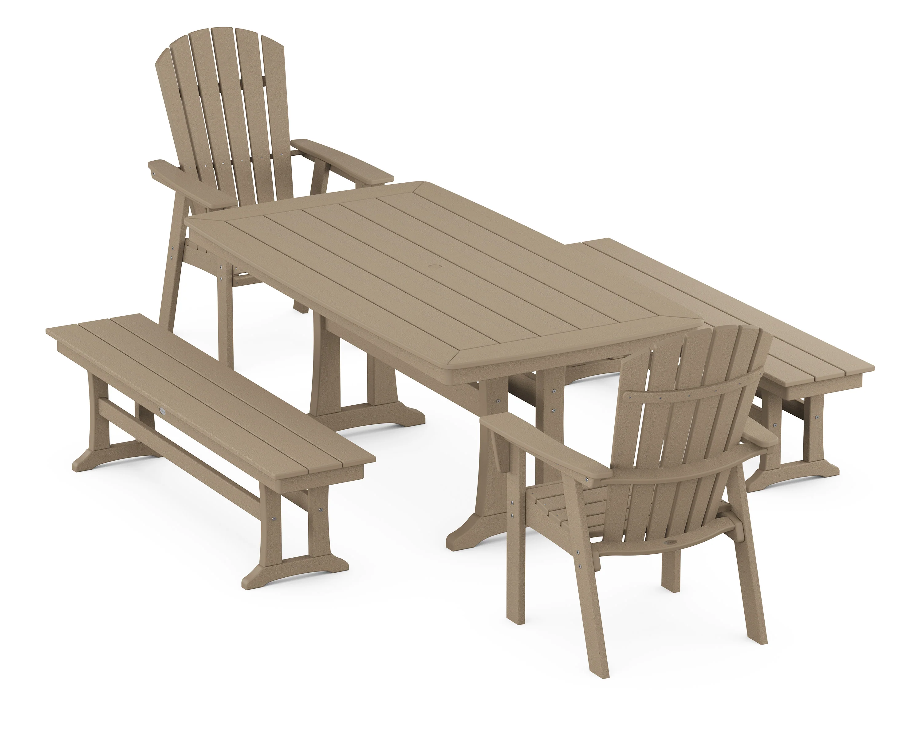Nautical Adirondack 5-Piece Dining Set with Trestle Legs - Image 6