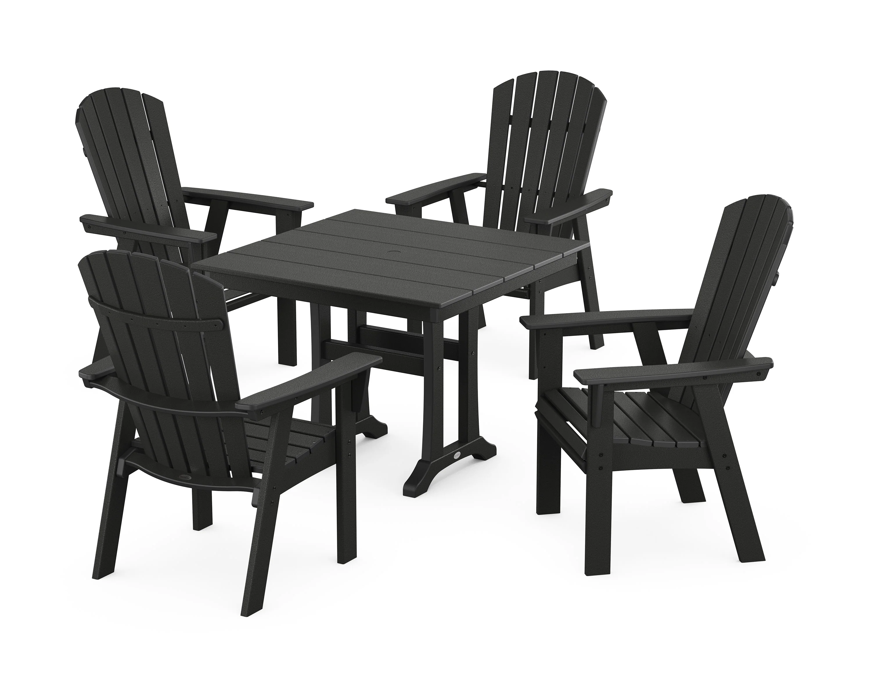 Nautical Adirondack 5-Piece Farmhouse Dining Set With Trestle Legs - Image 5