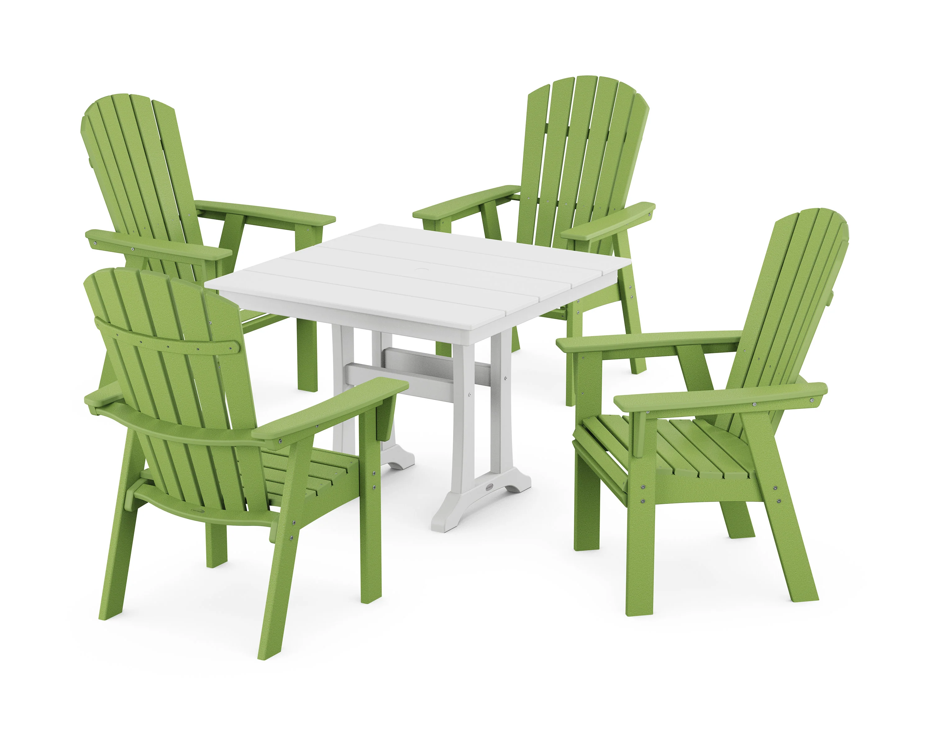 Nautical Adirondack 5-Piece Farmhouse Dining Set With Trestle Legs - Image 6