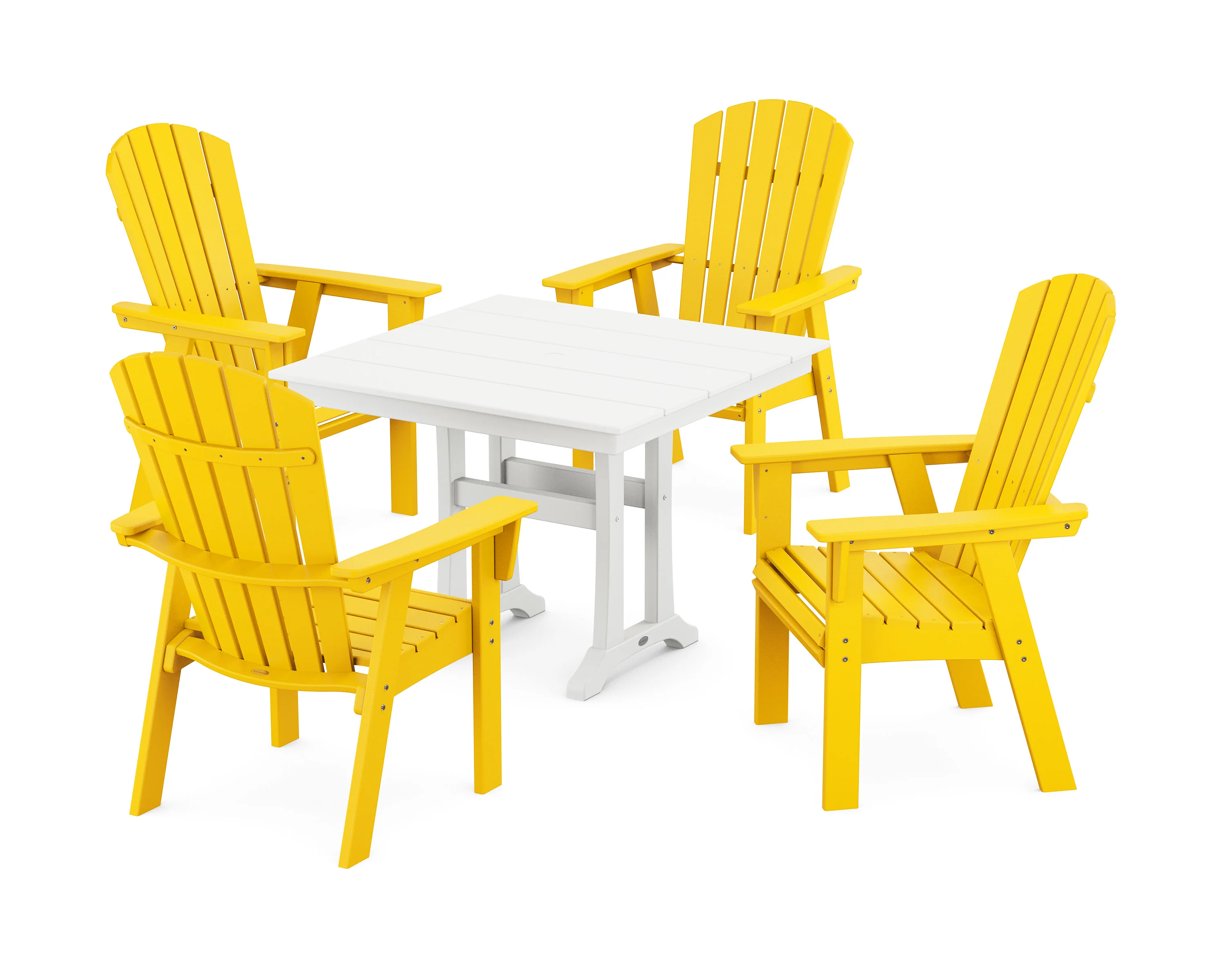Nautical Adirondack 5-Piece Farmhouse Dining Set With Trestle Legs - Image 9